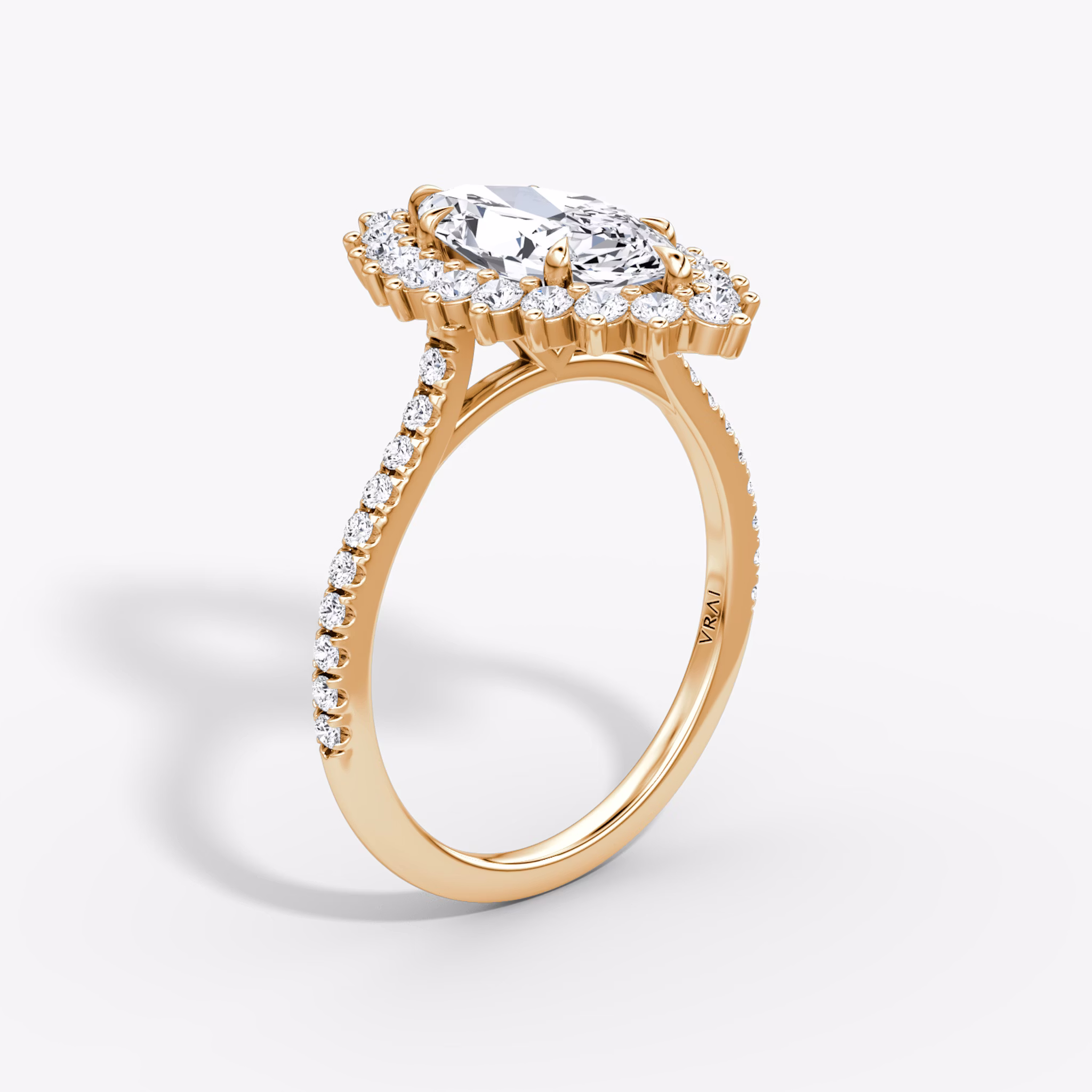 The Floral Cathedral | Marquise | 14k | Rose Gold | bandAccent: Pavé | diamondOrientation: vertical | caratWeight: other