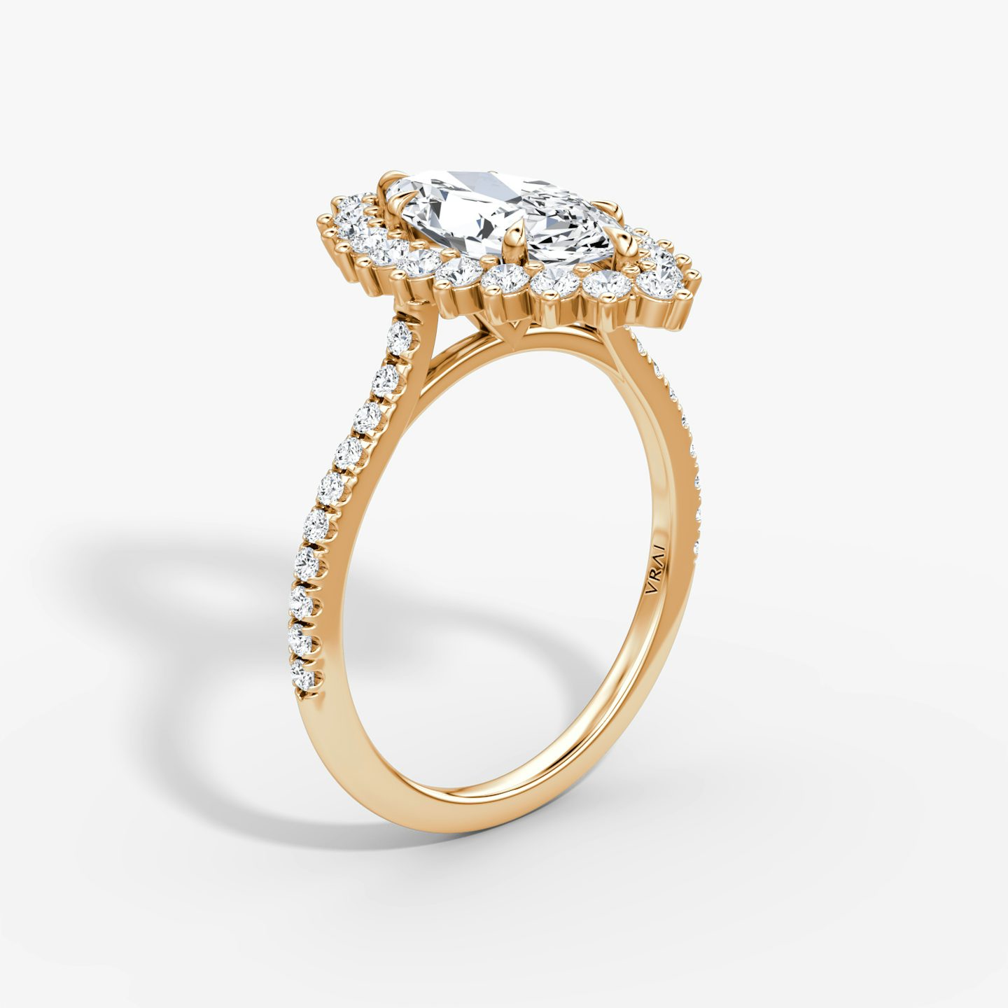The Floral Cathedral  | Marquise | 14k | Rose Gold | bandAccent: Pavé | diamondOrientation: vertical | caratWeight: other
