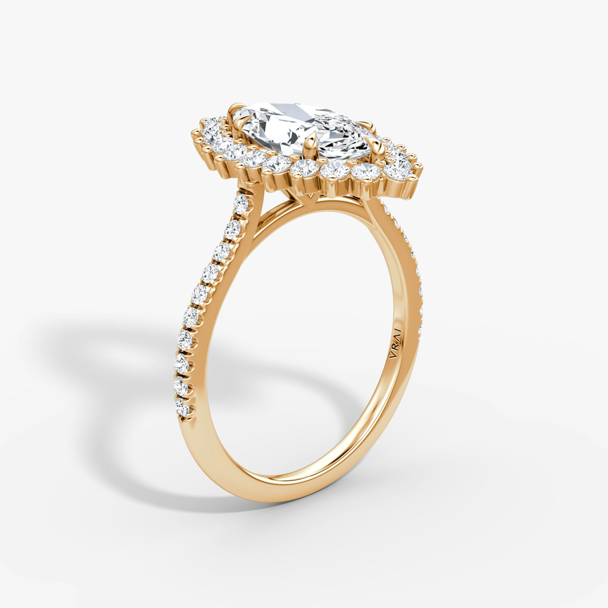 The Floral Cathedral | Marquise | 14k | Rose Gold | bandAccent: Pavé | diamondOrientation: vertical | caratWeight: other