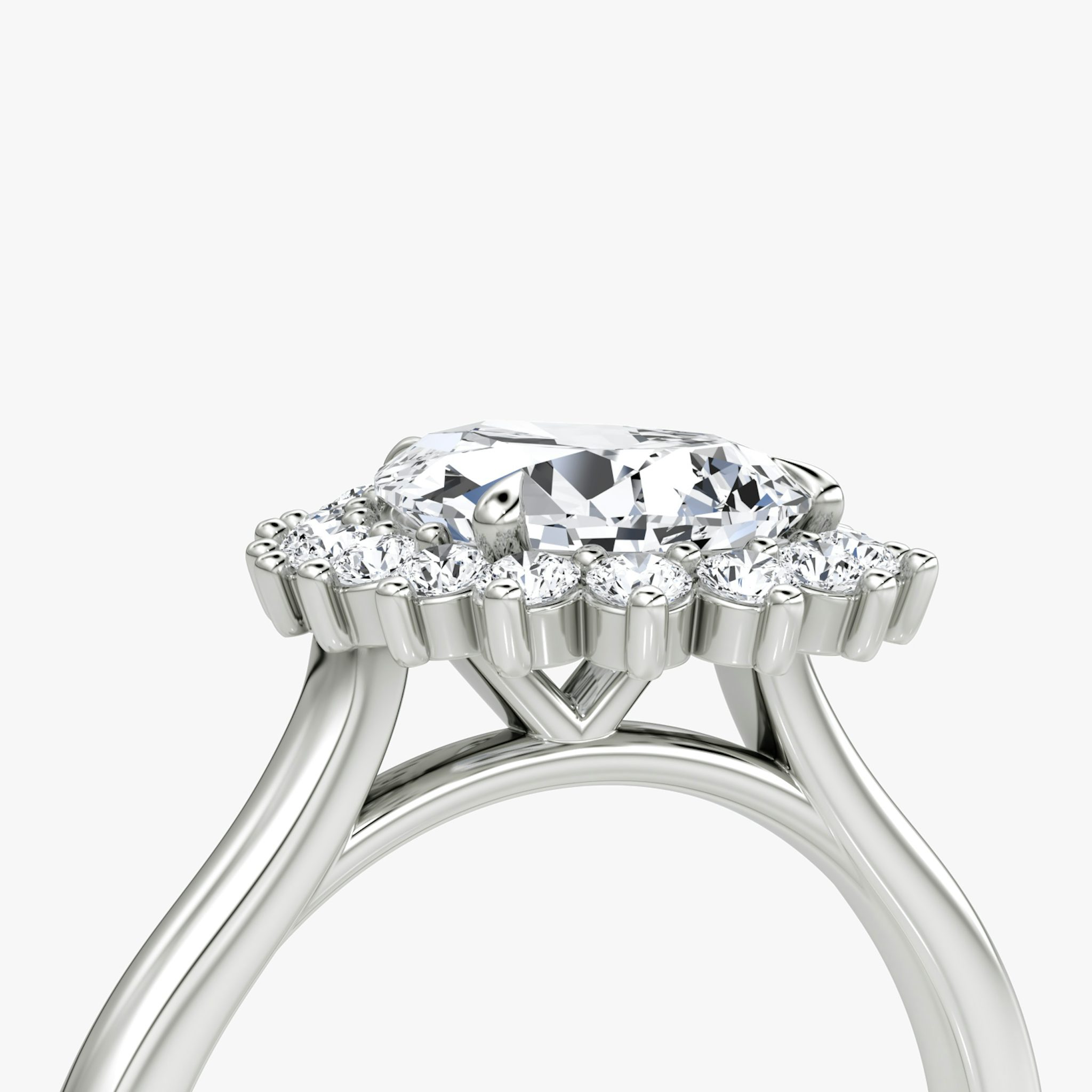 The Floral Cathedral | Pear | 18k | White Gold | bandAccent: Plain | diamondOrientation: vertical | caratWeight: other
