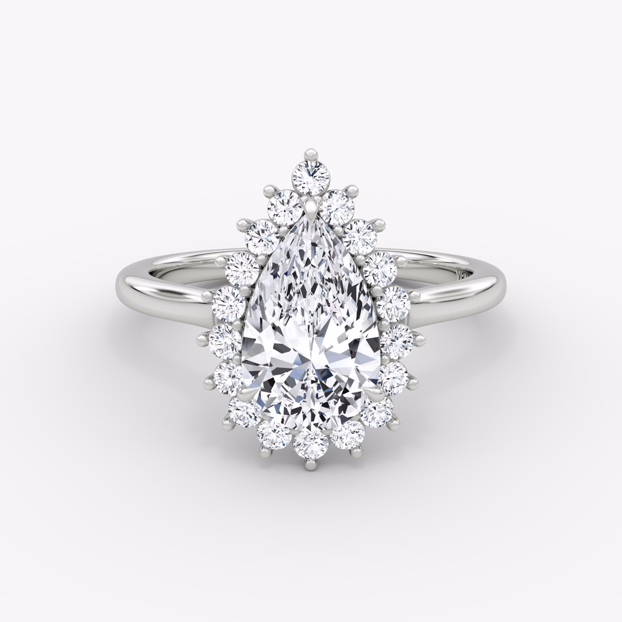 The Floral Cathedral | Pear | 18k | White Gold | bandAccent: Plain | diamondOrientation: vertical | caratWeight: other