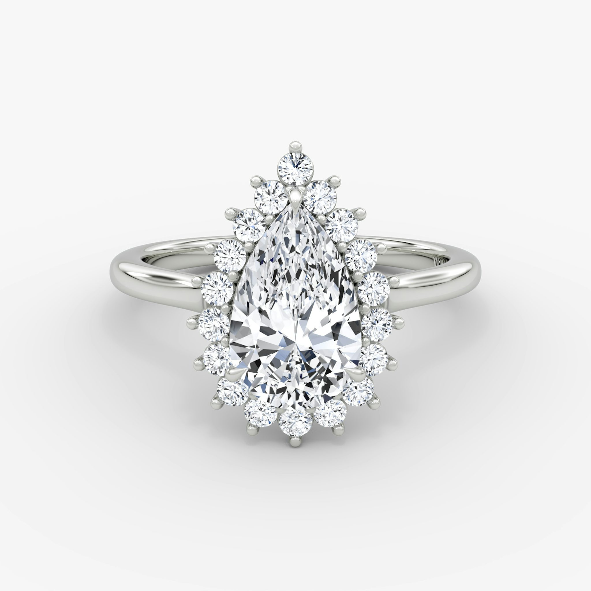 The Floral Cathedral | Pear | 18k | White Gold | bandAccent: Plain | diamondOrientation: vertical | caratWeight: other