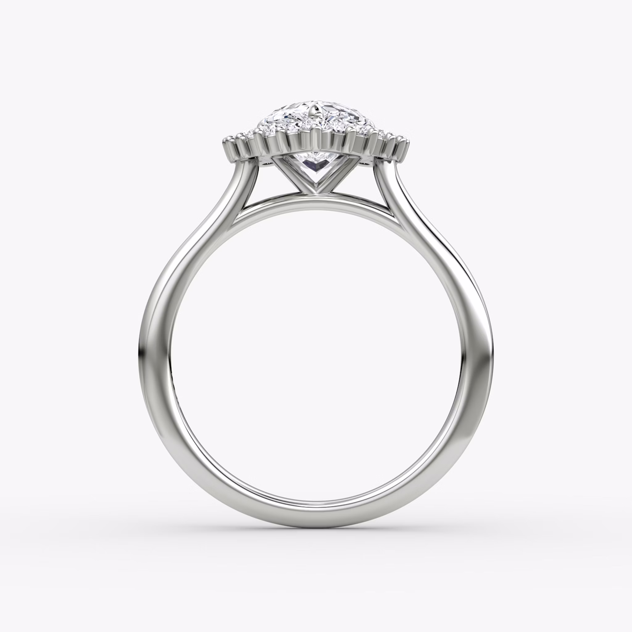 The Floral Cathedral | Pear | 18k | White Gold | bandAccent: Plain | diamondOrientation: vertical | caratWeight: other