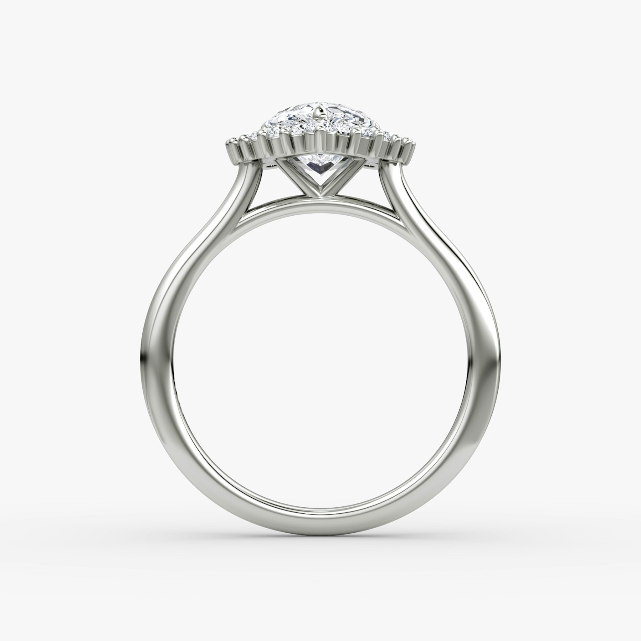 The Floral Cathedral | Pear | 18k | White Gold | bandAccent: Plain | diamondOrientation: vertical | caratWeight: other