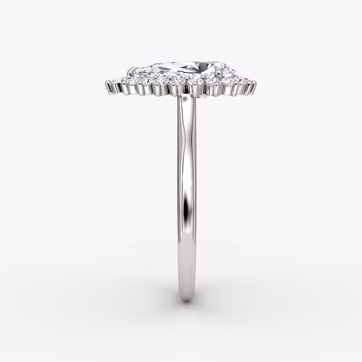 The Floral Cathedral | Pear | 18k | White Gold | bandAccent: Plain | diamondOrientation: vertical | caratWeight: other