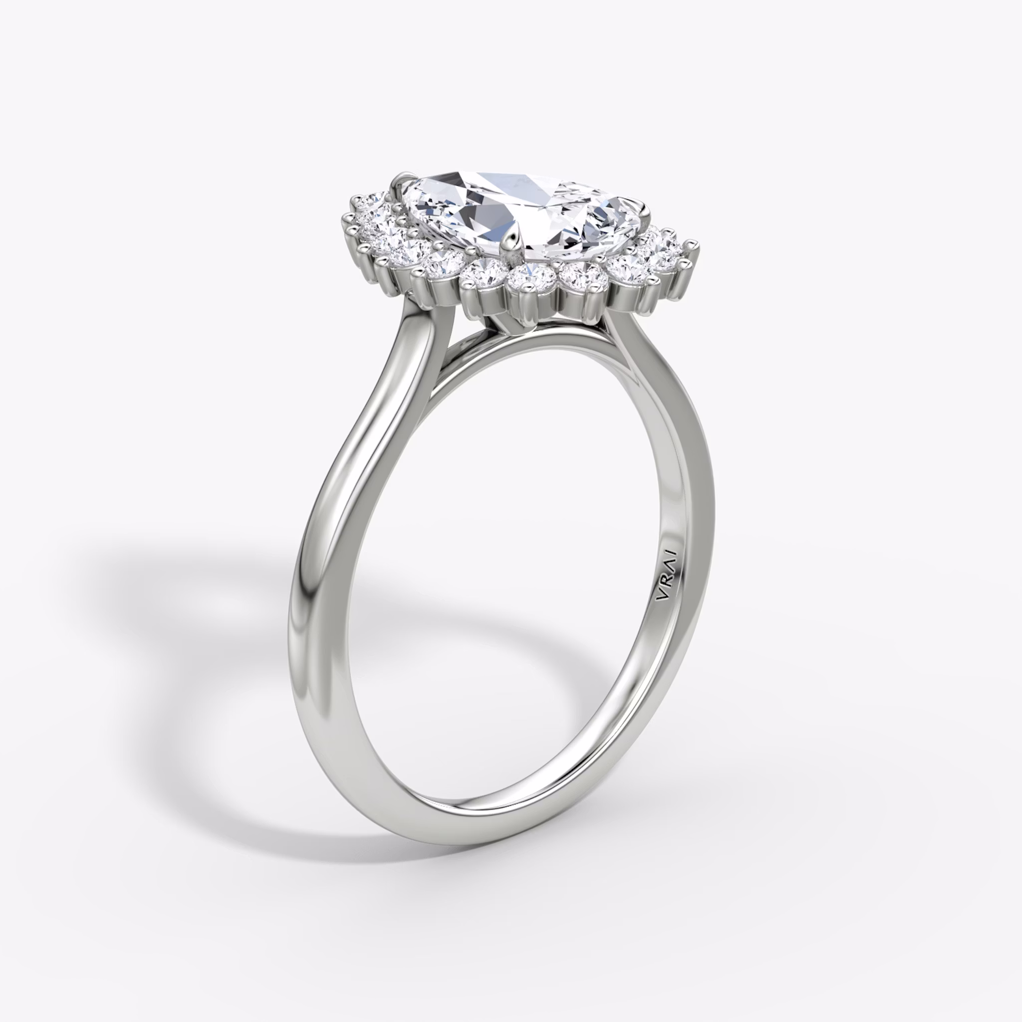 The Floral Cathedral | Pear | 18k | White Gold | bandAccent: Plain | diamondOrientation: vertical | caratWeight: other