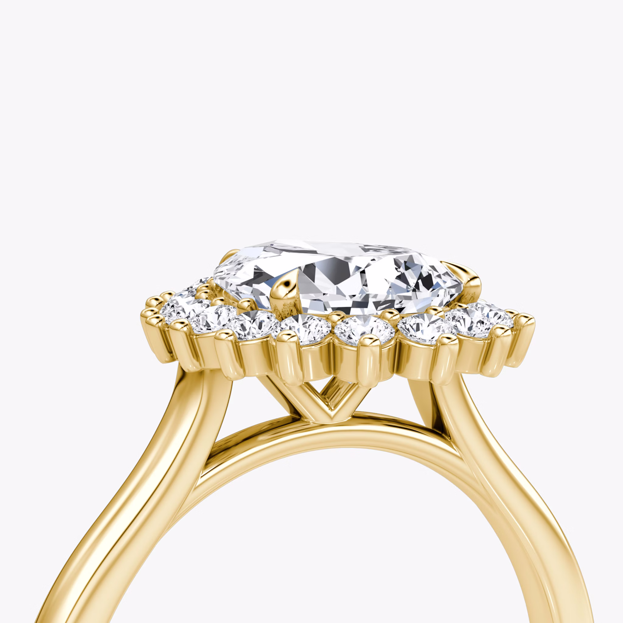 The Floral Cathedral | Pear | 18k | Yellow Gold | bandAccent: Plain | diamondOrientation: vertical | caratWeight: other