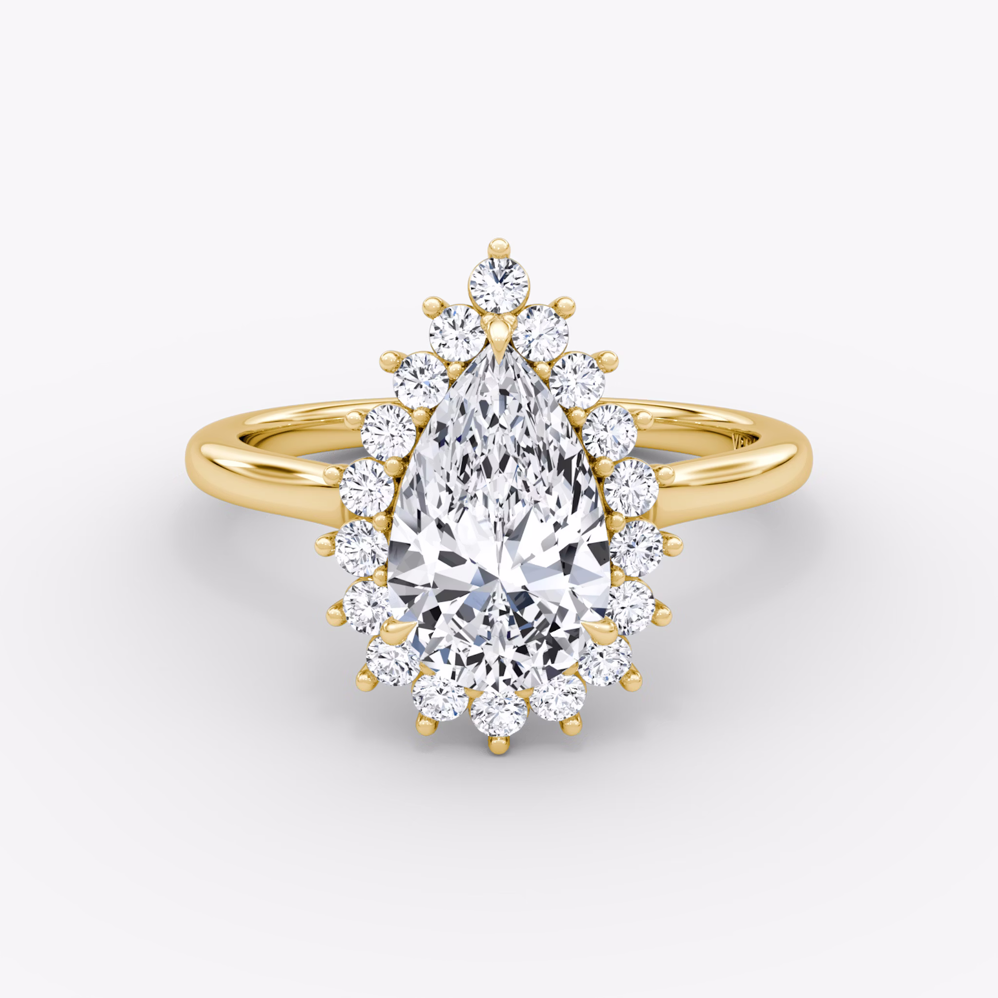 The Floral Cathedral | Pear | 18k | Yellow Gold | bandAccent: Plain | diamondOrientation: vertical | caratWeight: other