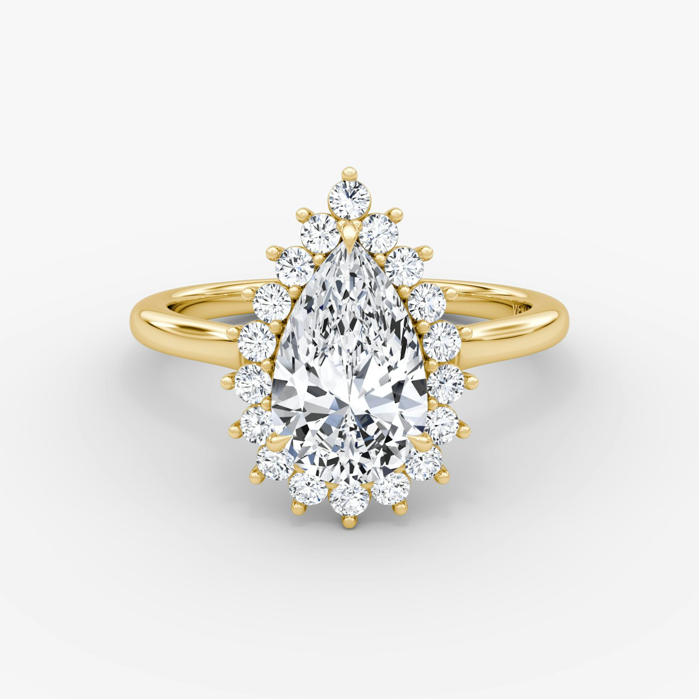 The Floral Cathedral  | Pear | 18k | Yellow Gold | bandAccent: Plain | diamondOrientation: vertical | caratWeight: other