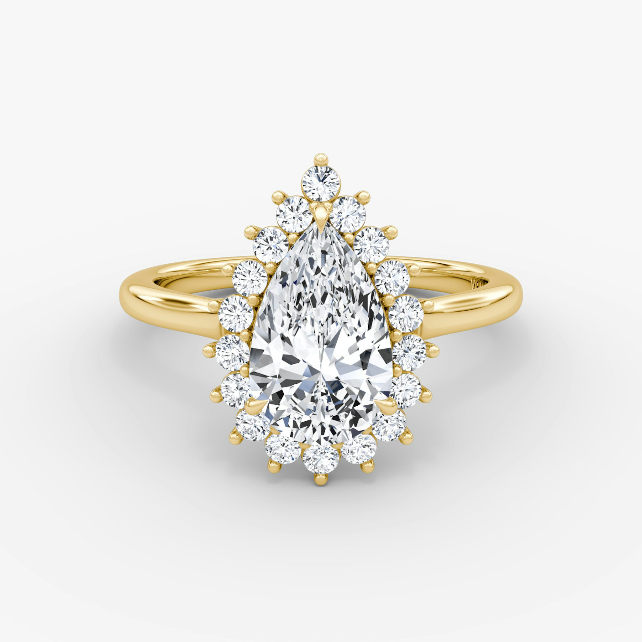 The Floral Cathedral | Pear | 18k | Yellow Gold | bandAccent: Plain | diamondOrientation: vertical | caratWeight: other