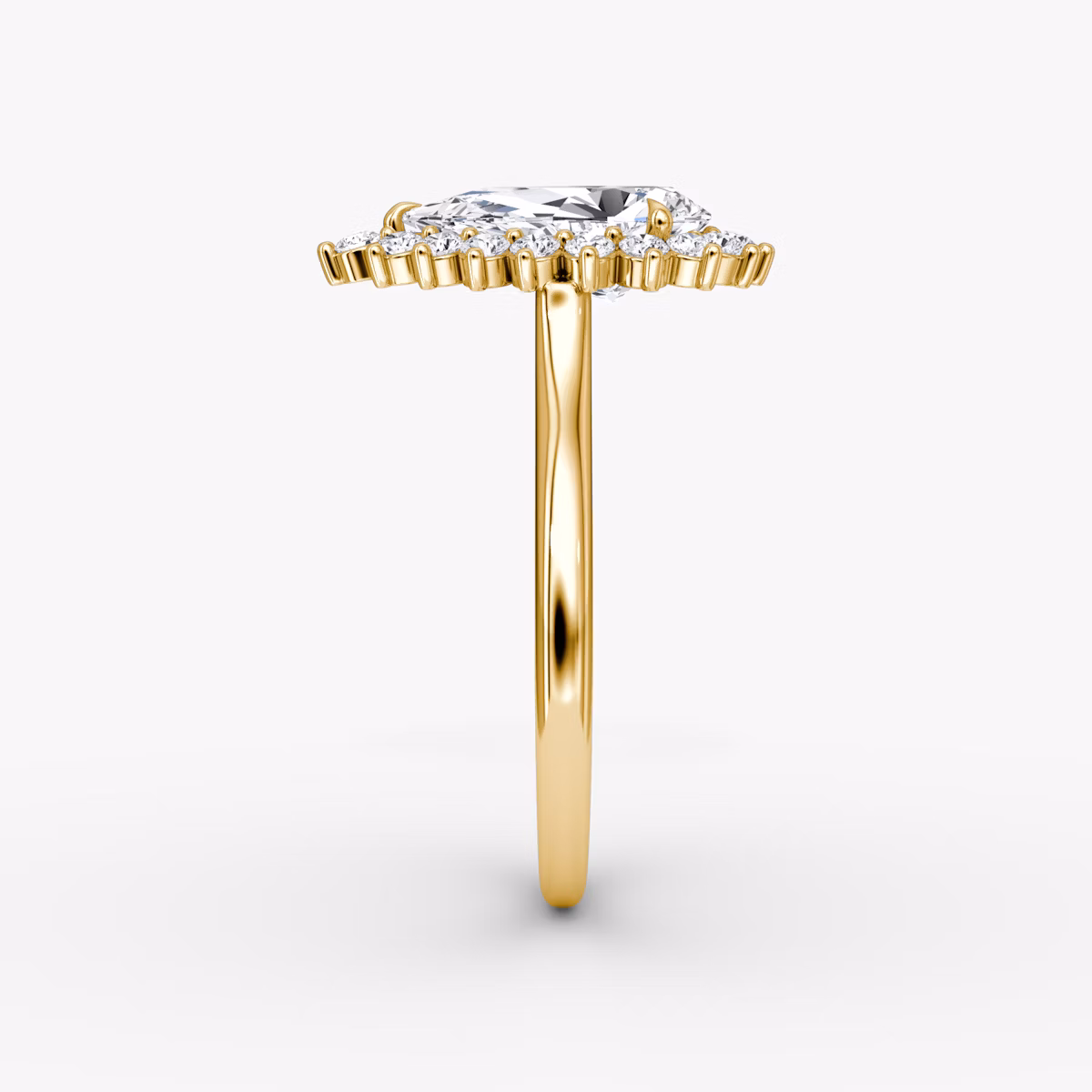 The Floral Cathedral | Pear | 18k | Yellow Gold | bandAccent: Plain | diamondOrientation: vertical | caratWeight: other