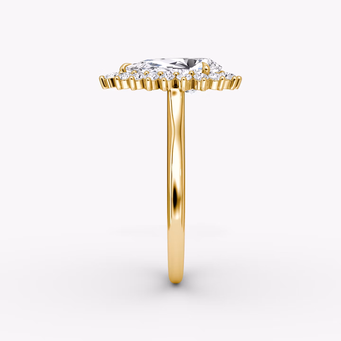 The Floral Cathedral  | Pear | 18k | Yellow Gold | bandAccent: Plain | diamondOrientation: vertical | caratWeight: other
