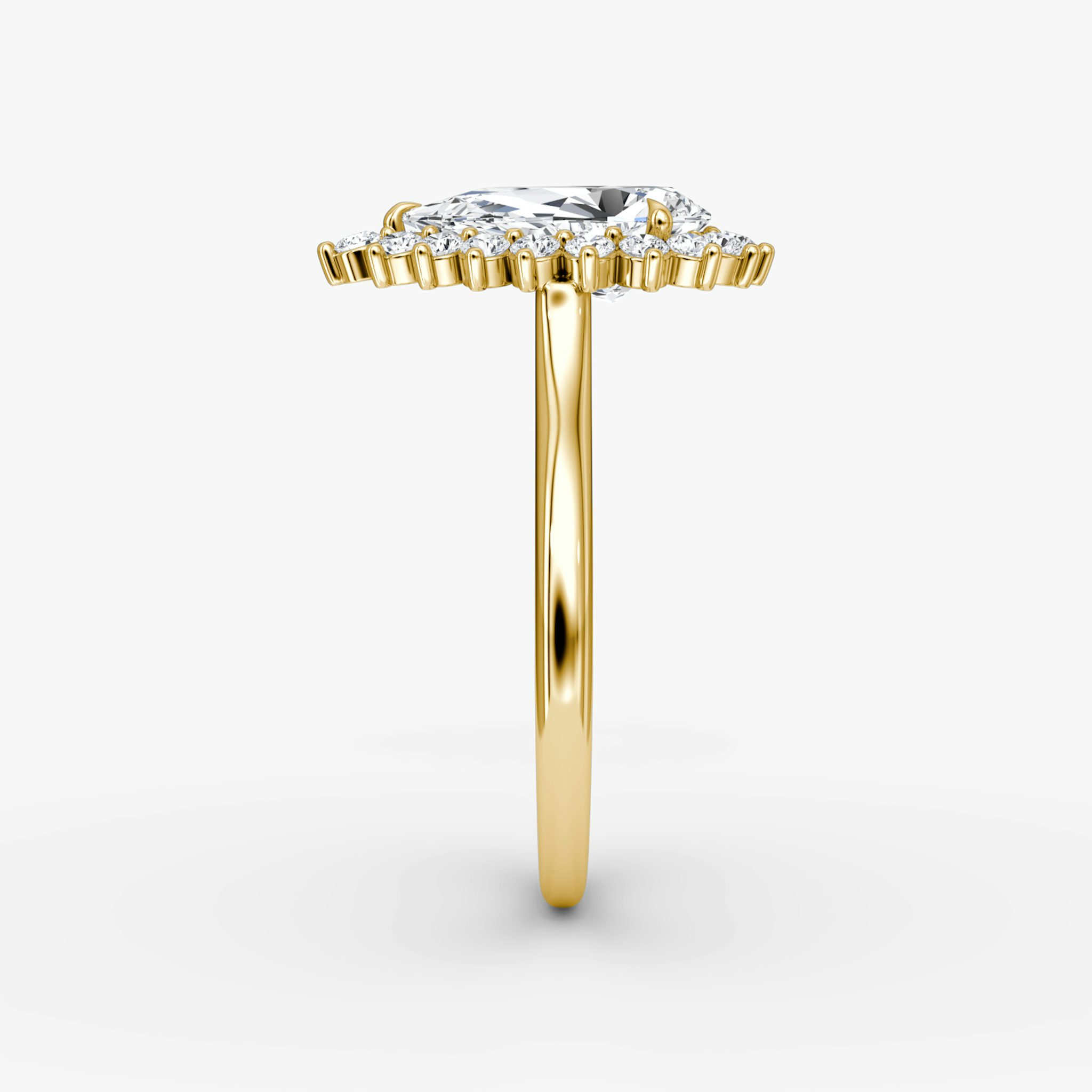 The Floral Cathedral | Pear | 18k | Yellow Gold | bandAccent: Plain | diamondOrientation: vertical | caratWeight: other