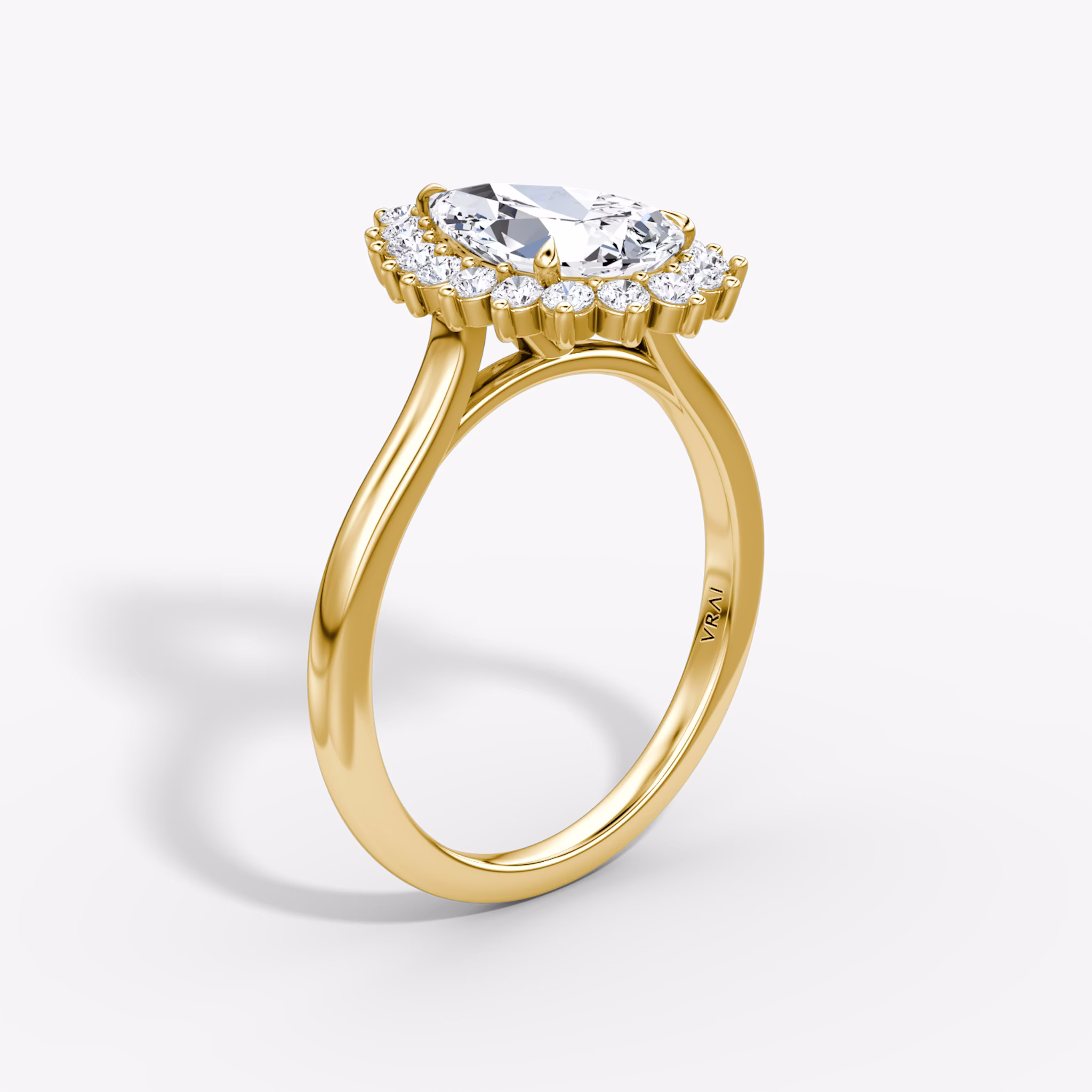 The Floral Cathedral | Pear | 18k | Yellow Gold | bandAccent: Plain | diamondOrientation: vertical | caratWeight: other