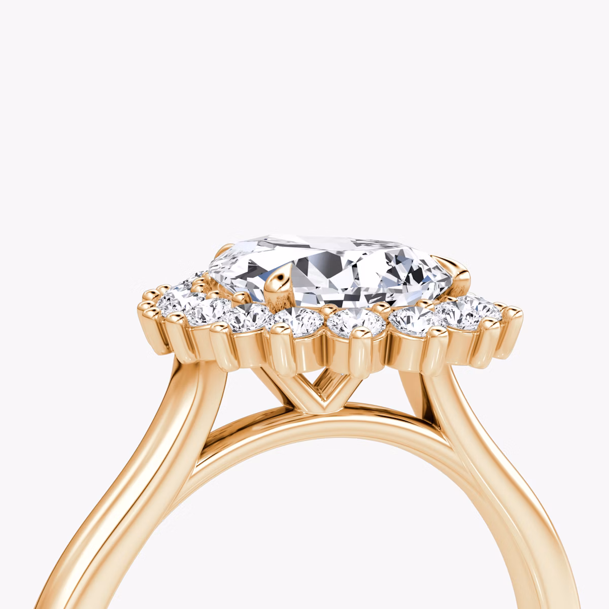 The Floral Cathedral | Pear | 14k | Rose Gold | bandAccent: Plain | diamondOrientation: vertical | caratWeight: other