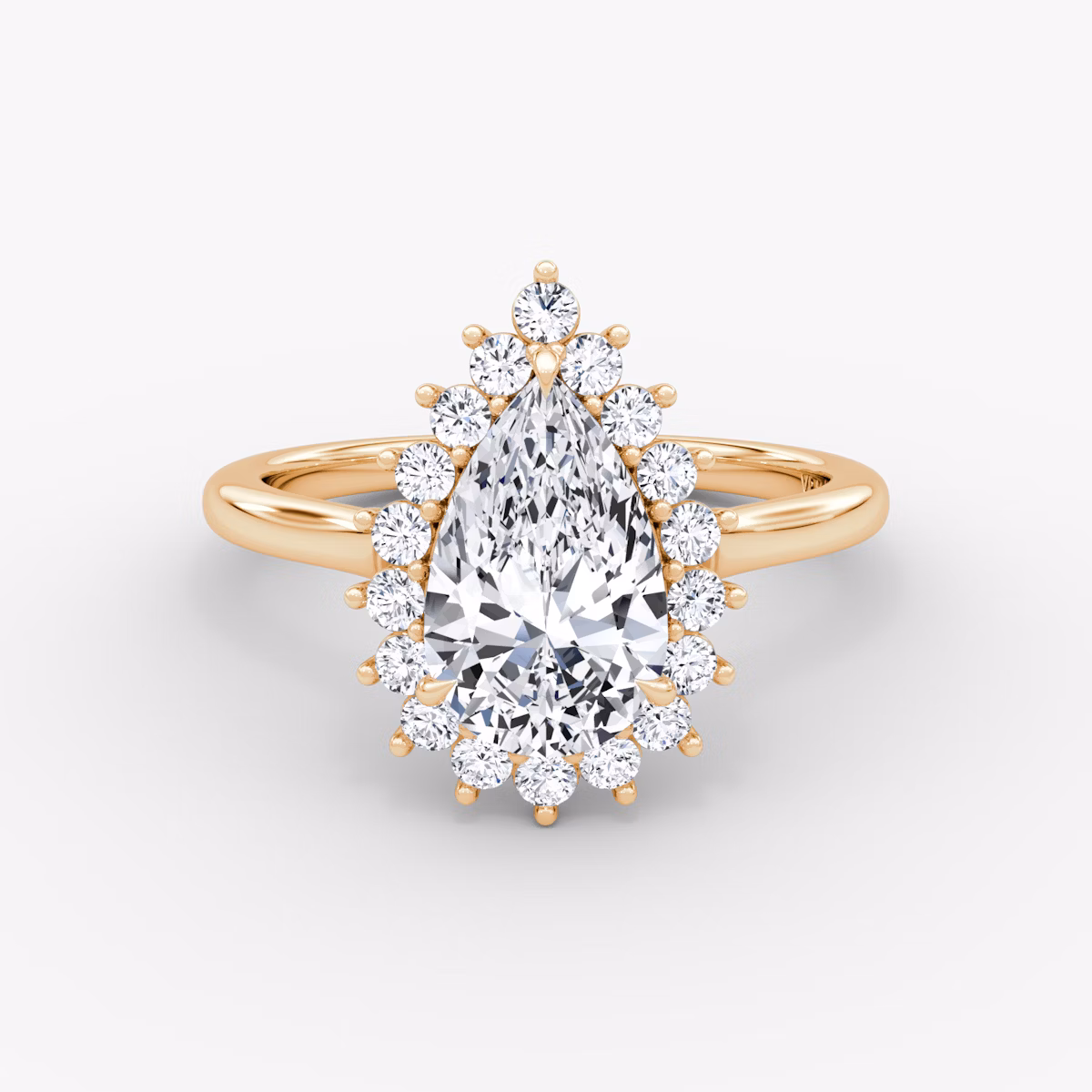 The Floral Cathedral | Pear | 14k | Rose Gold | bandAccent: Plain | diamondOrientation: vertical | caratWeight: other