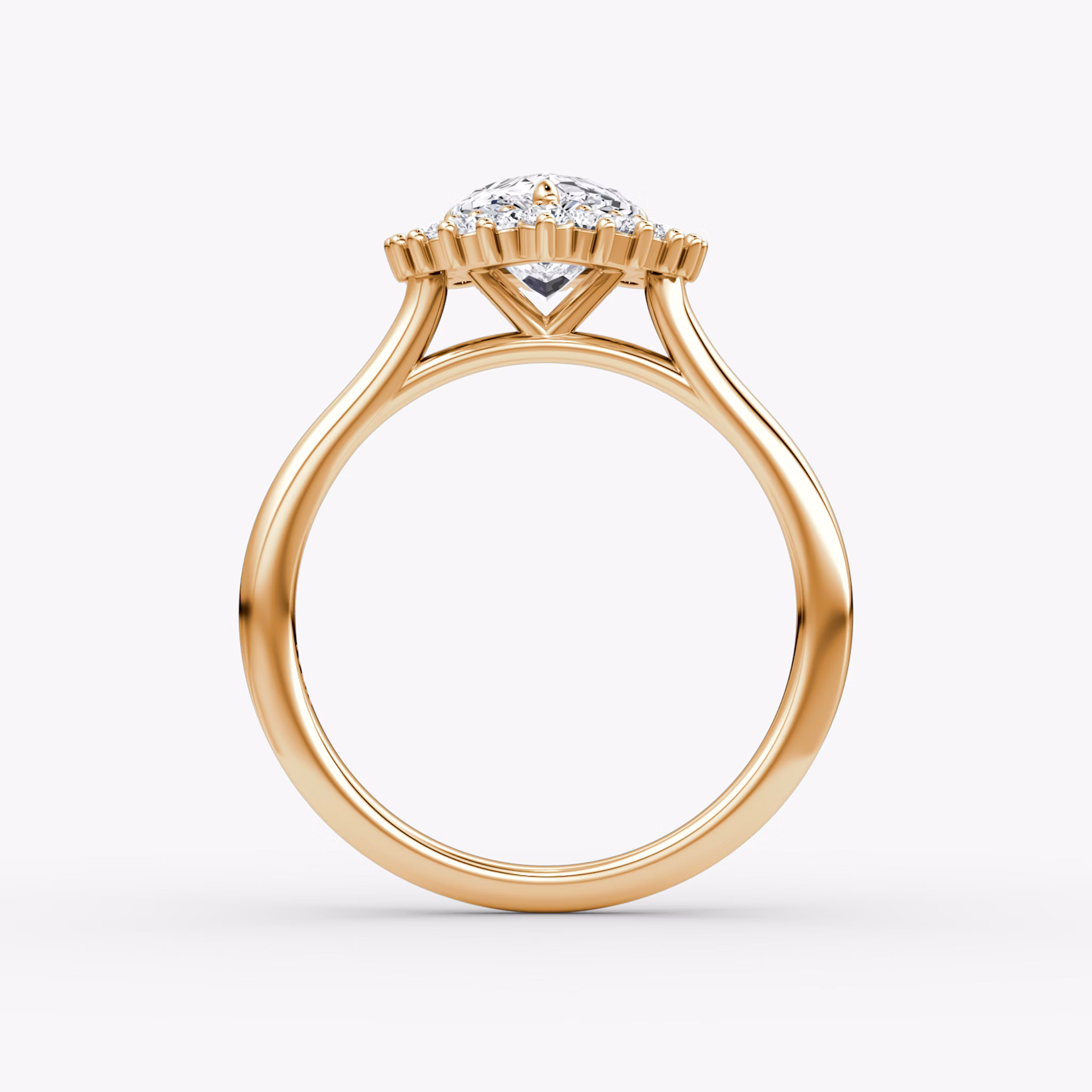 The Floral Cathedral | Pear | 14k | Rose Gold | bandAccent: Plain | diamondOrientation: vertical | caratWeight: other
