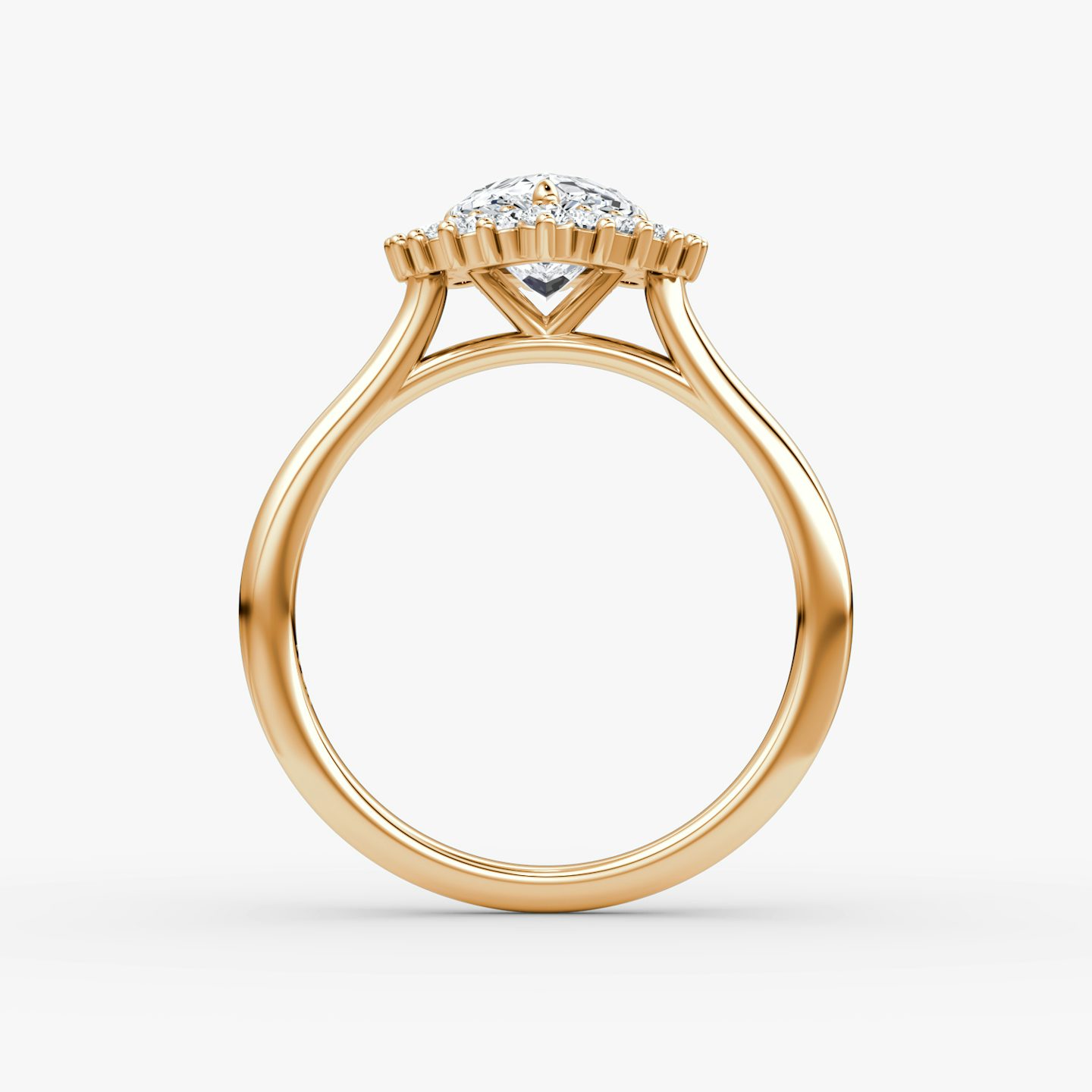 The Floral Cathedral  | Pear | 14k | Rose Gold | bandAccent: Plain | diamondOrientation: vertical | caratWeight: other