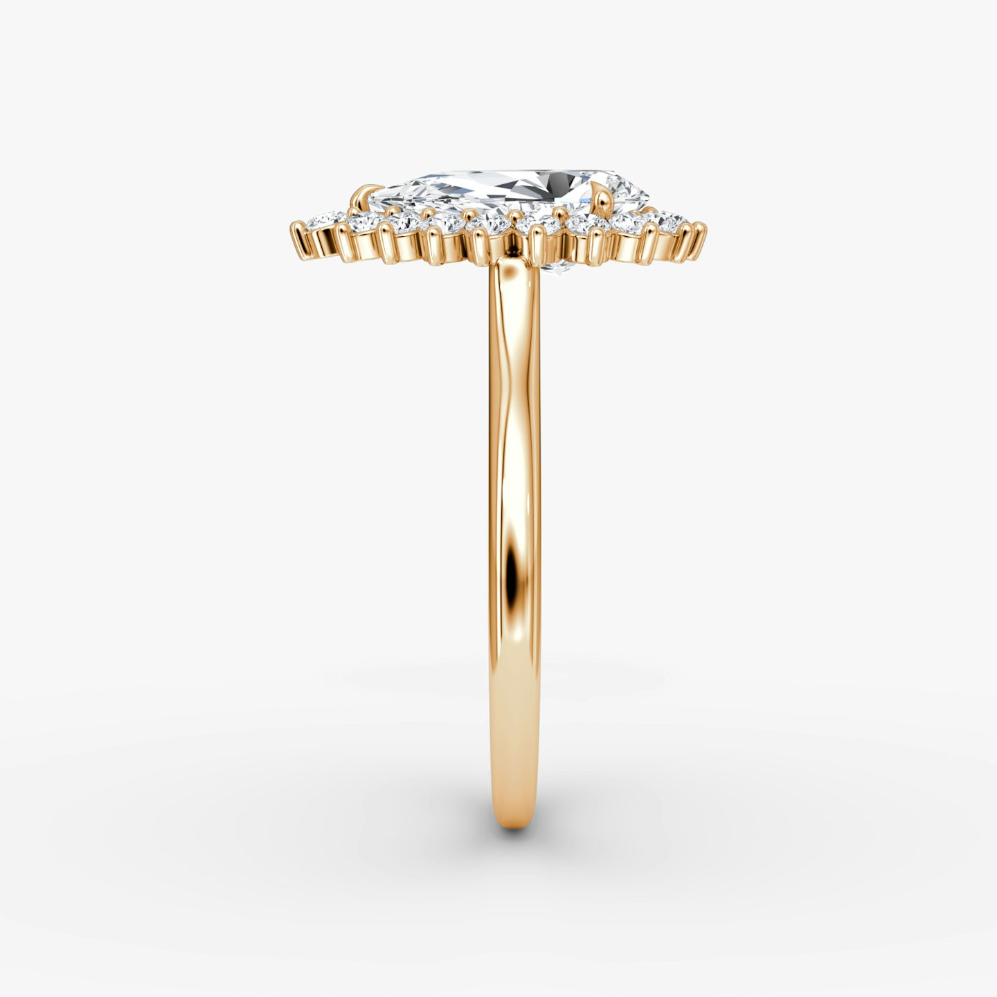 The Floral Cathedral  | Pear | 14k | Rose Gold | bandAccent: Plain | diamondOrientation: vertical | caratWeight: other