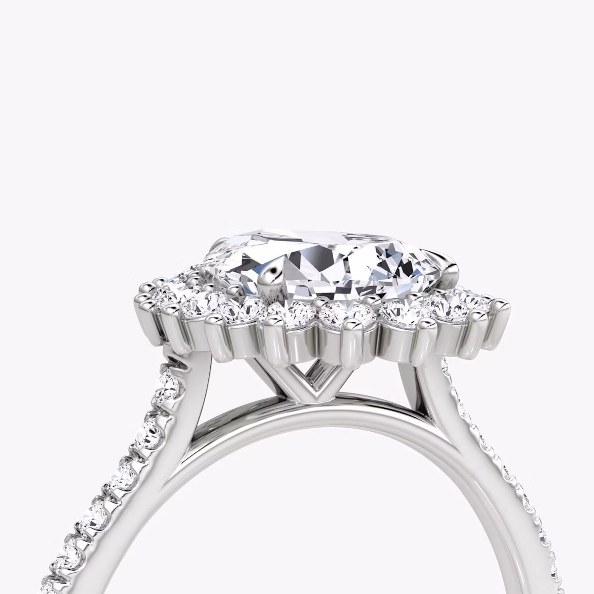 The Floral Cathedral | Pear | 18k | White Gold | bandAccent: Pavé | diamondOrientation: vertical | caratWeight: other