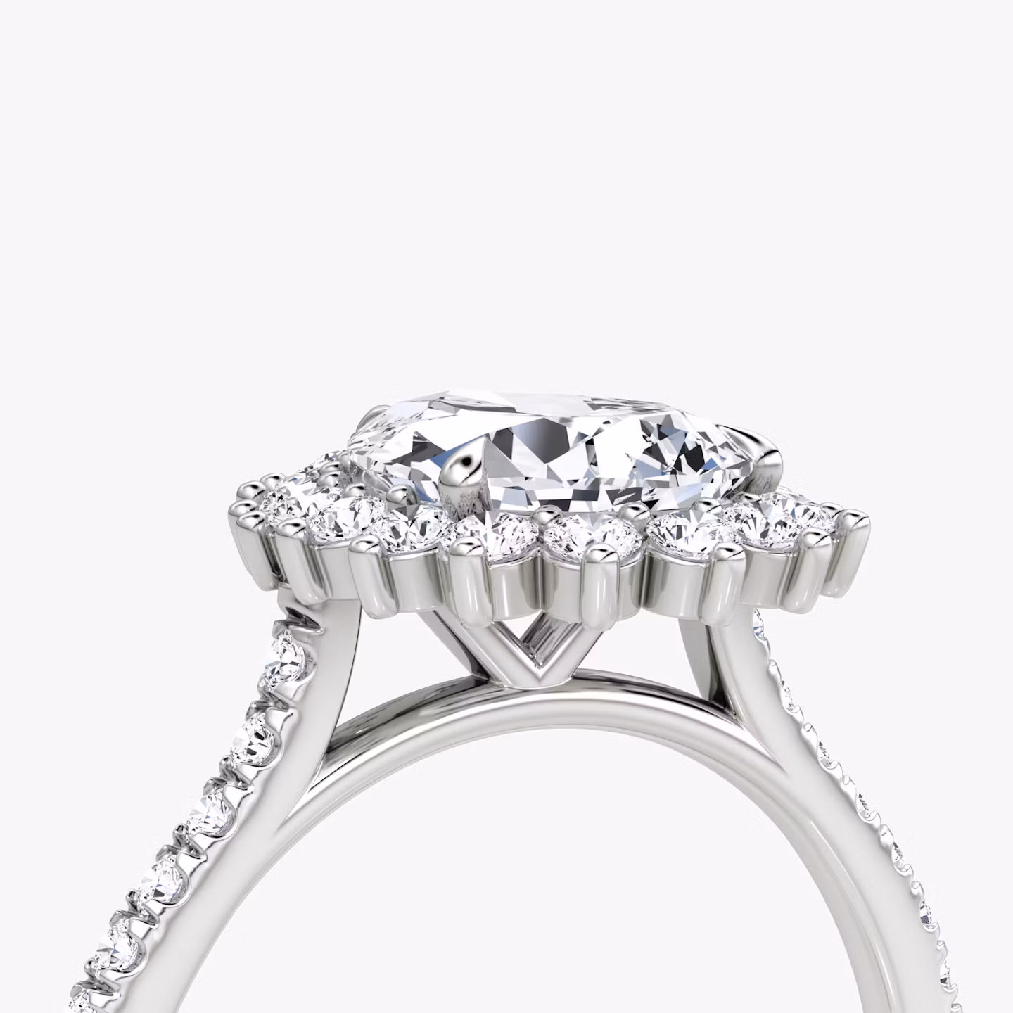 The Floral Cathedral  | Pear | Platinum | bandAccent: Pavé | diamondOrientation: vertical | caratWeight: other