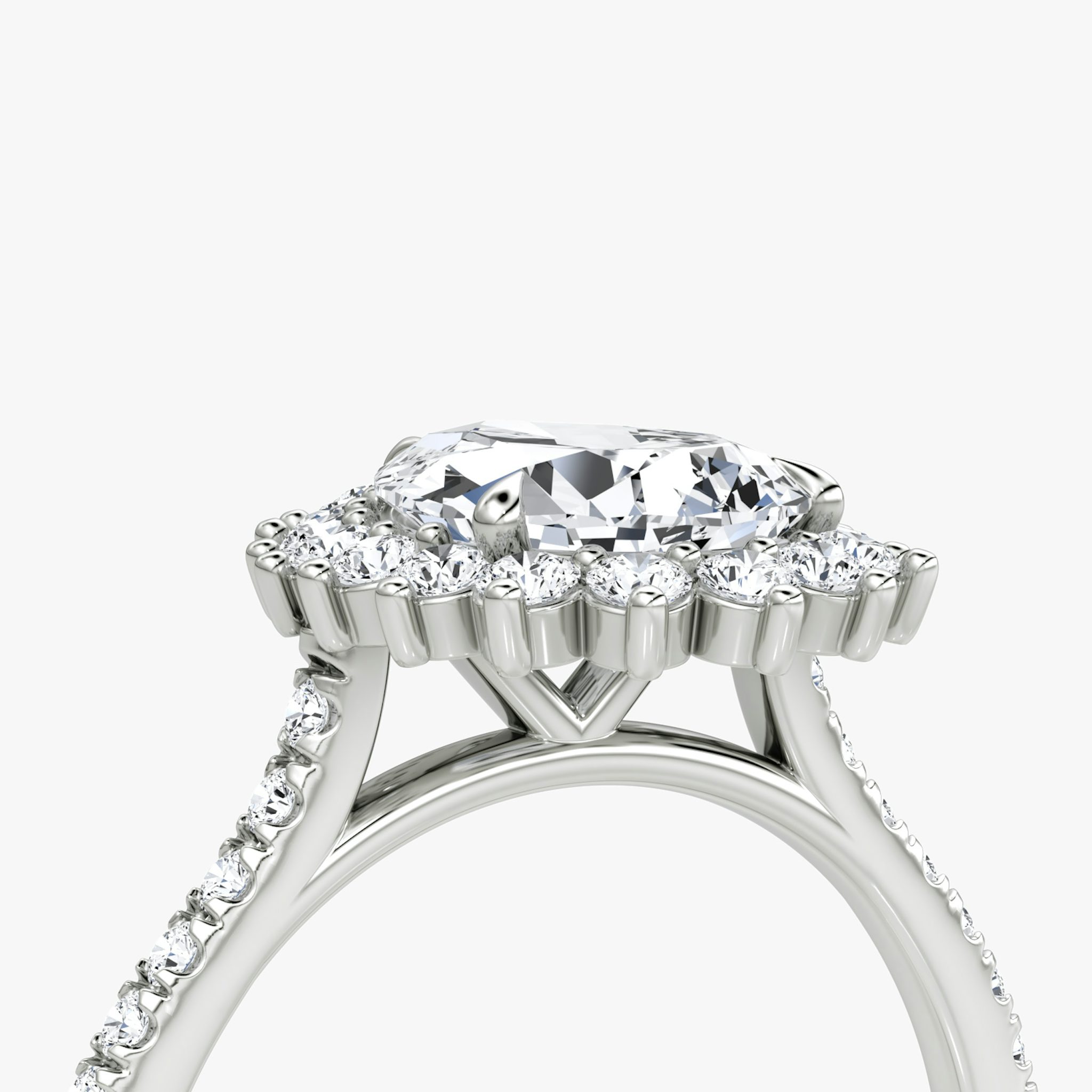 The Floral Cathedral | Pear | 18k | White Gold | bandAccent: Pavé | diamondOrientation: vertical | caratWeight: other