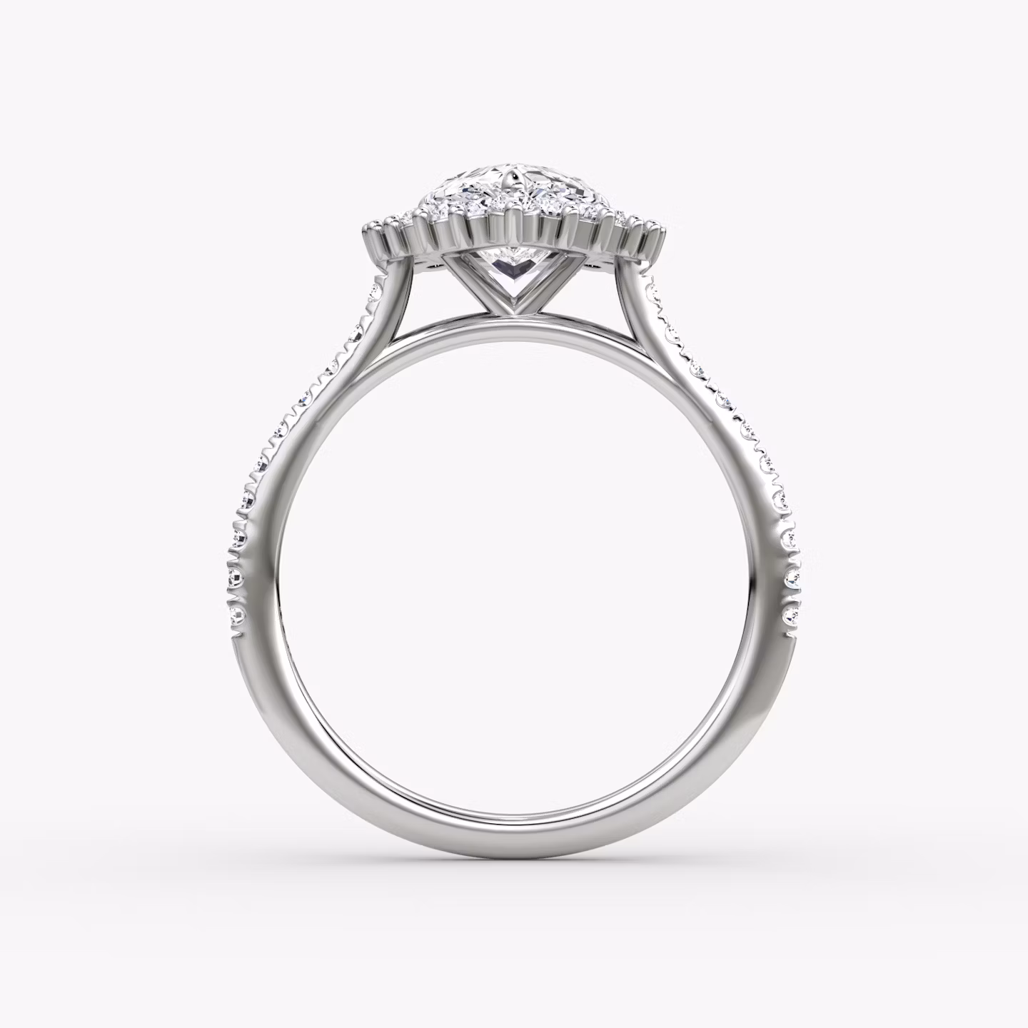 The Floral Cathedral  | Pear | Platinum | bandAccent: Pavé | diamondOrientation: vertical | caratWeight: other