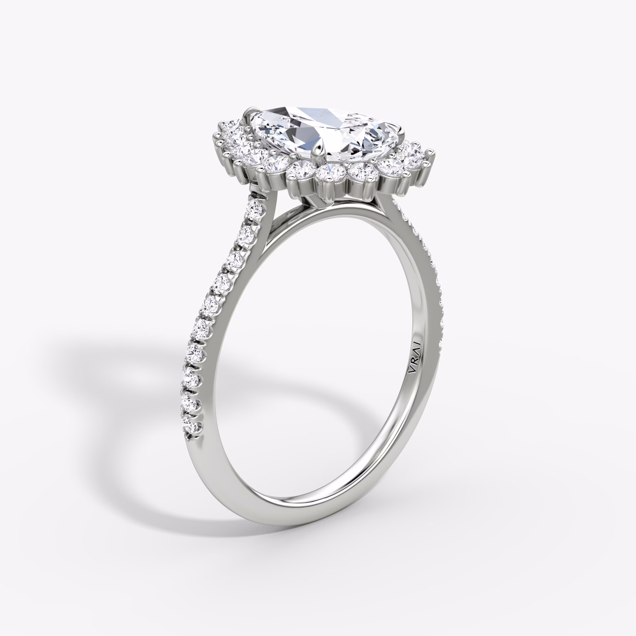 The Floral Cathedral | Pear | 18k | White Gold | bandAccent: Pavé | diamondOrientation: vertical | caratWeight: other