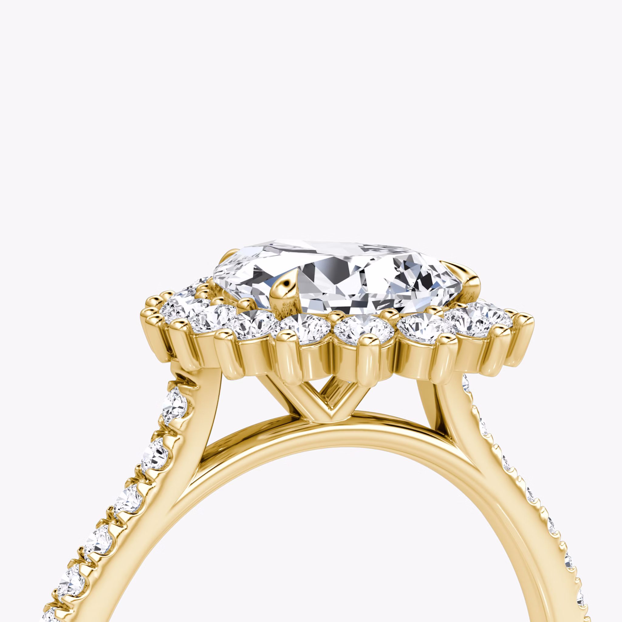 The Floral Cathedral | Pear | 18k | Yellow Gold | bandAccent: Pavé | diamondOrientation: vertical | caratWeight: other