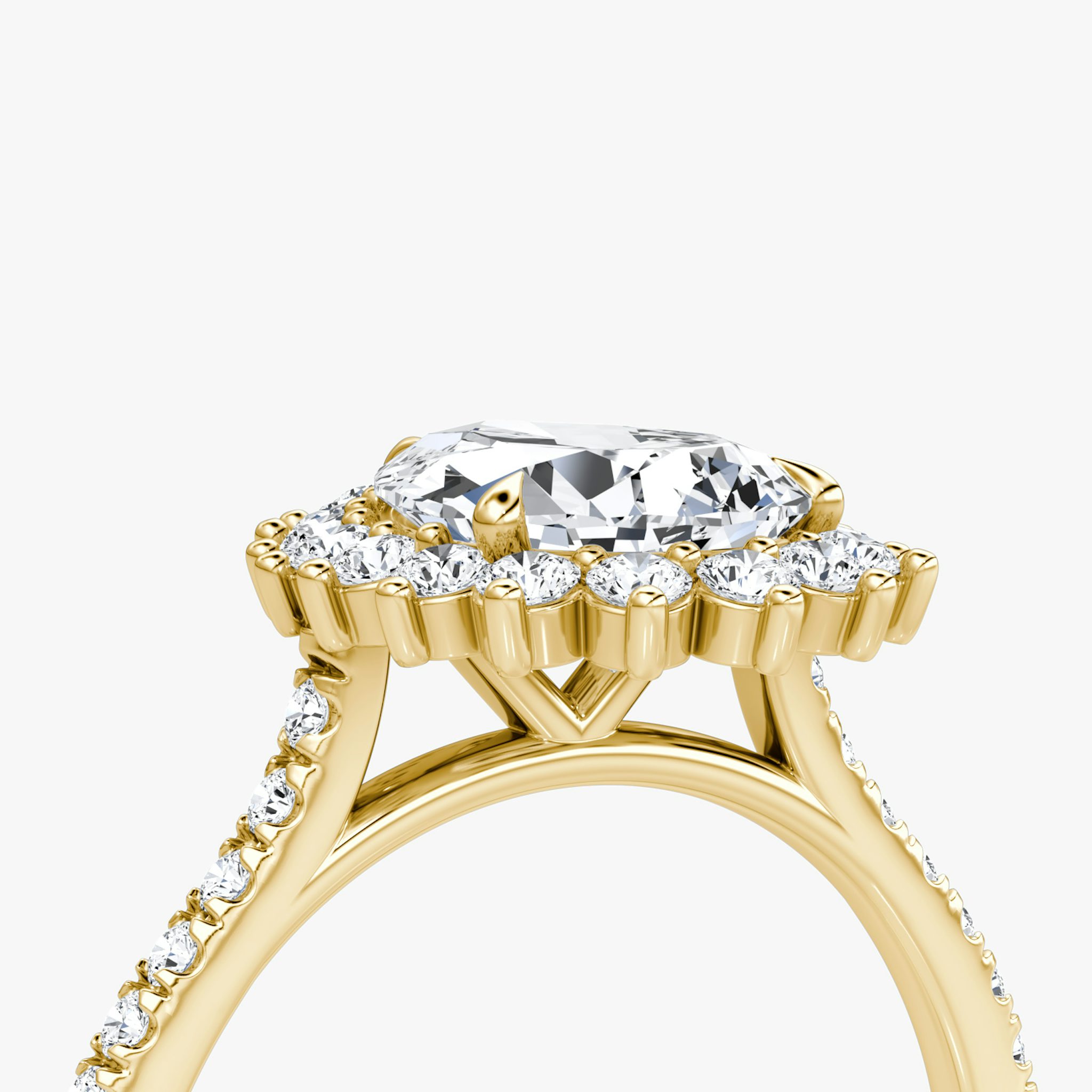 The Floral Cathedral | Pear | 18k | Yellow Gold | bandAccent: Pavé | diamondOrientation: vertical | caratWeight: other