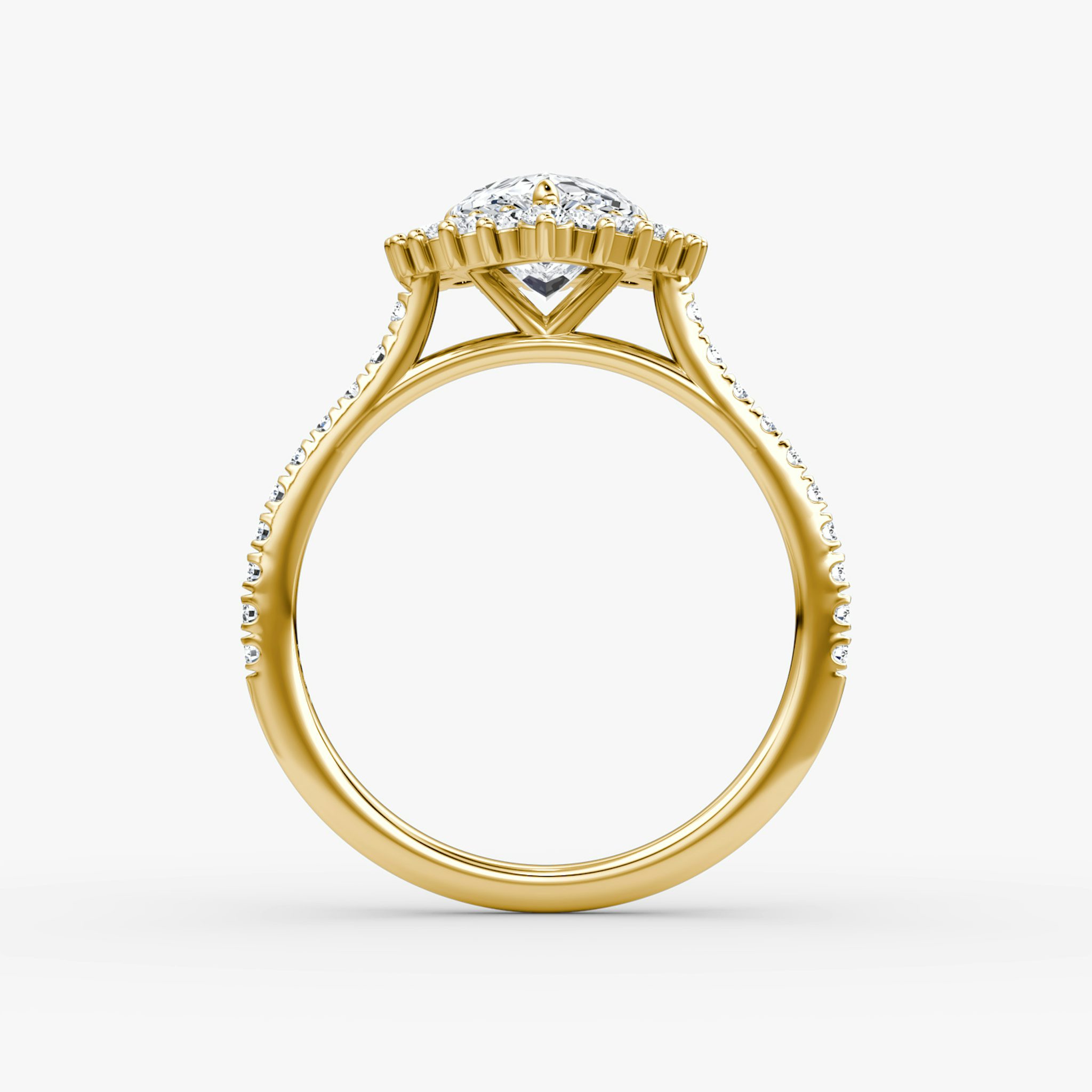 The Floral Cathedral | Pear | 18k | Yellow Gold | bandAccent: Pavé | diamondOrientation: vertical | caratWeight: other