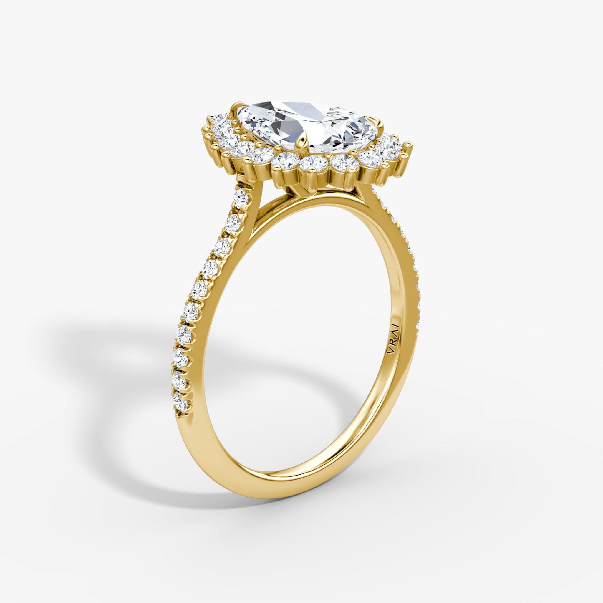 The Floral Cathedral | Pear | 18k | Yellow Gold | bandAccent: Pavé | diamondOrientation: vertical | caratWeight: other