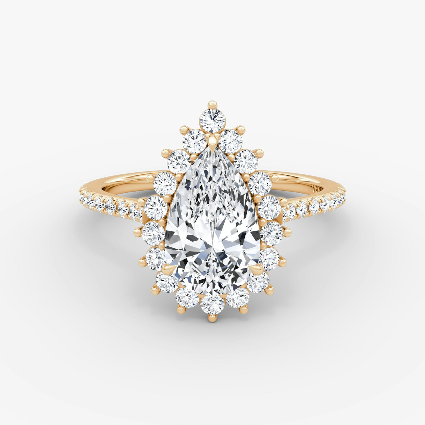 The Floral Cathedral  | Pear | 14k | Rose Gold | bandAccent: Pavé | diamondOrientation: vertical | caratWeight: other