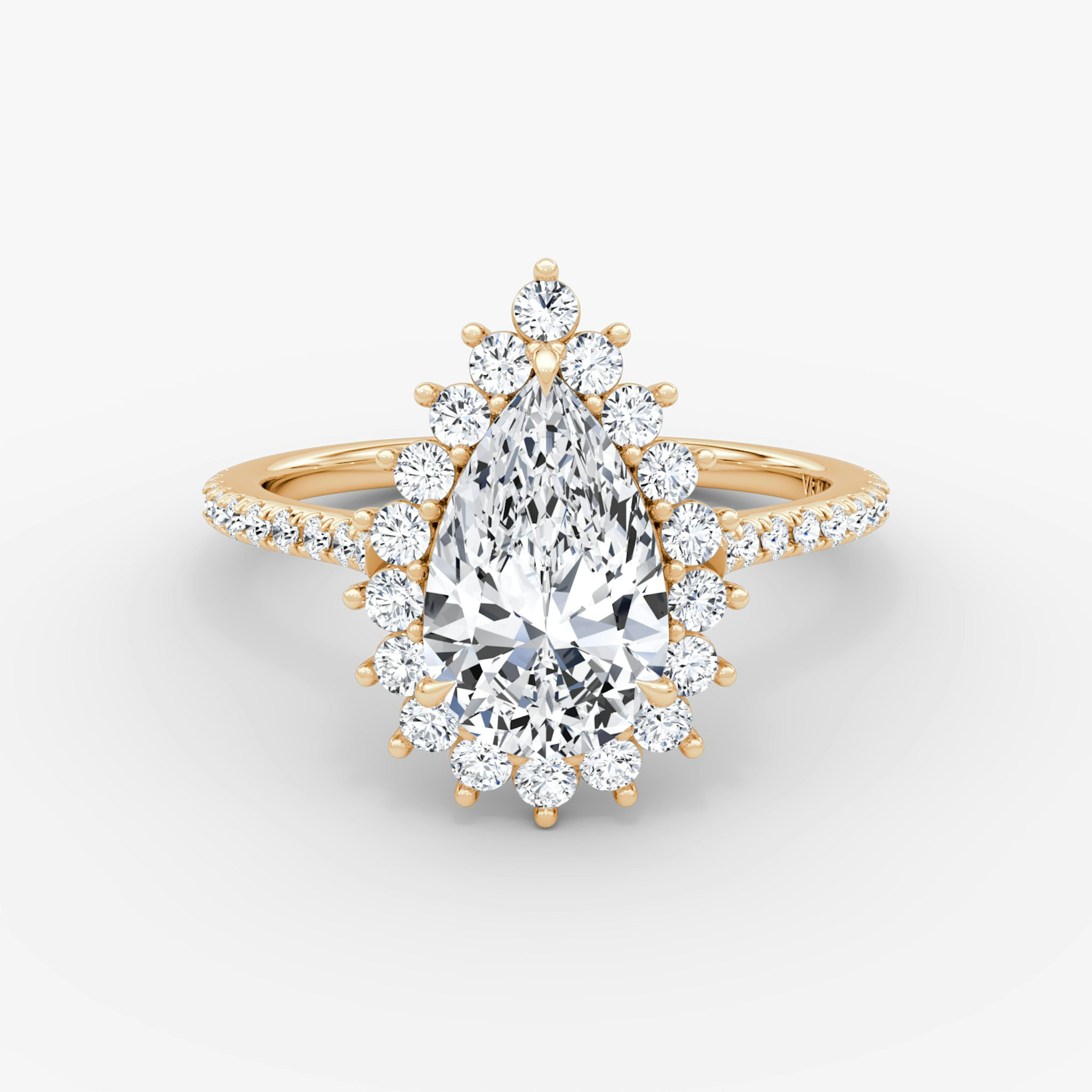 The Floral Cathedral | Pear | 14k | Rose Gold | bandAccent: Pavé | diamondOrientation: vertical | caratWeight: other