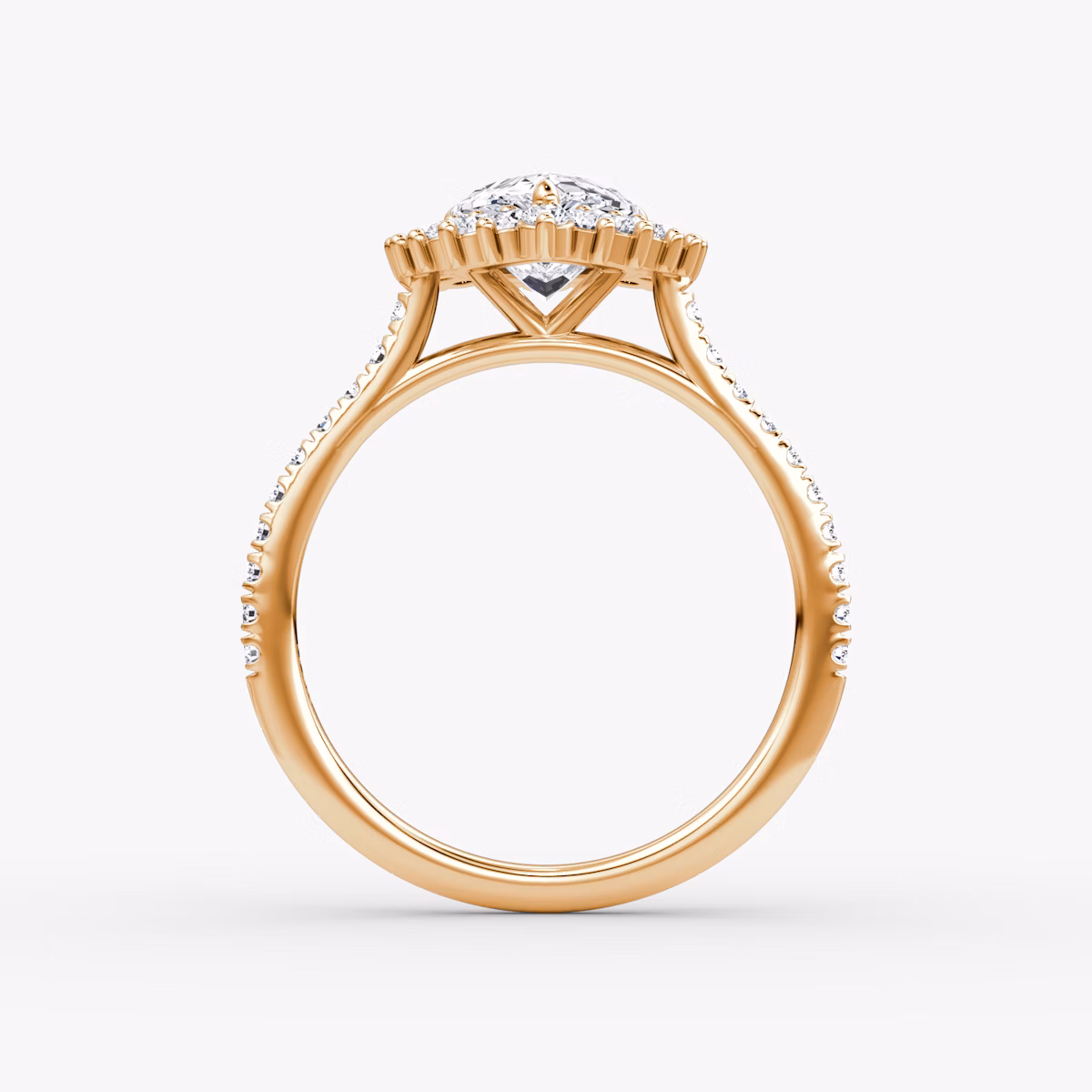 The Floral Cathedral | Pear | 14k | Rose Gold | bandAccent: Pavé | diamondOrientation: vertical | caratWeight: other