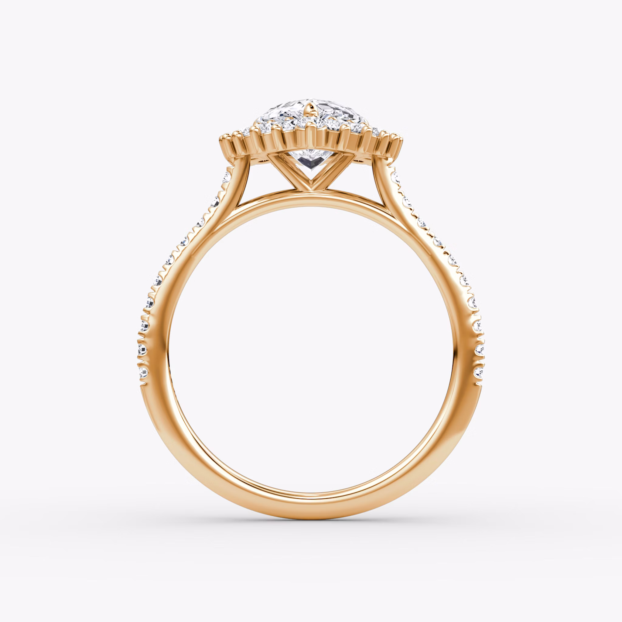 The Floral Cathedral | Pear | 14k | Rose Gold | bandAccent: Pavé | diamondOrientation: vertical | caratWeight: other