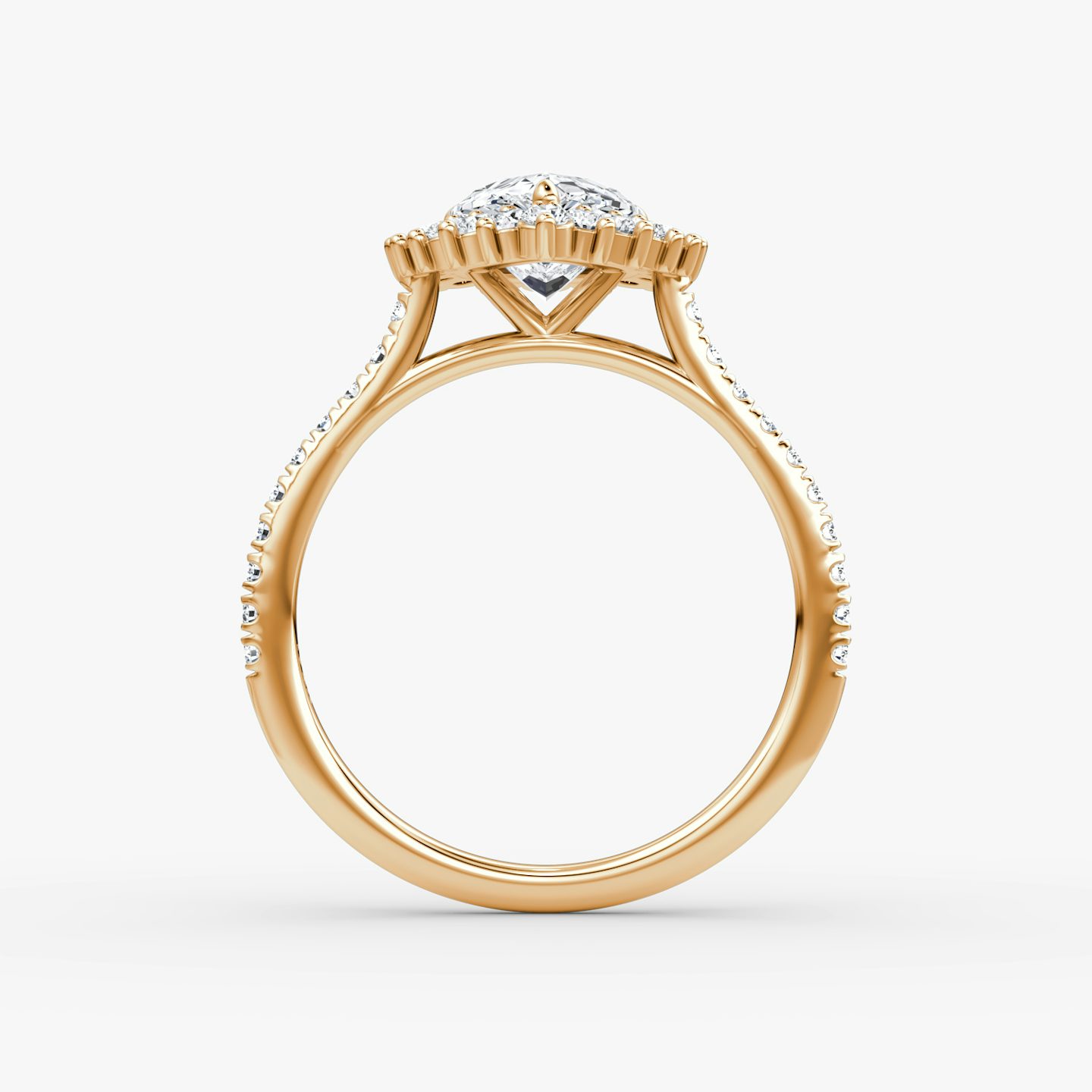 The Floral Cathedral  | Pear | 14k | Rose Gold | bandAccent: Pavé | diamondOrientation: vertical | caratWeight: other