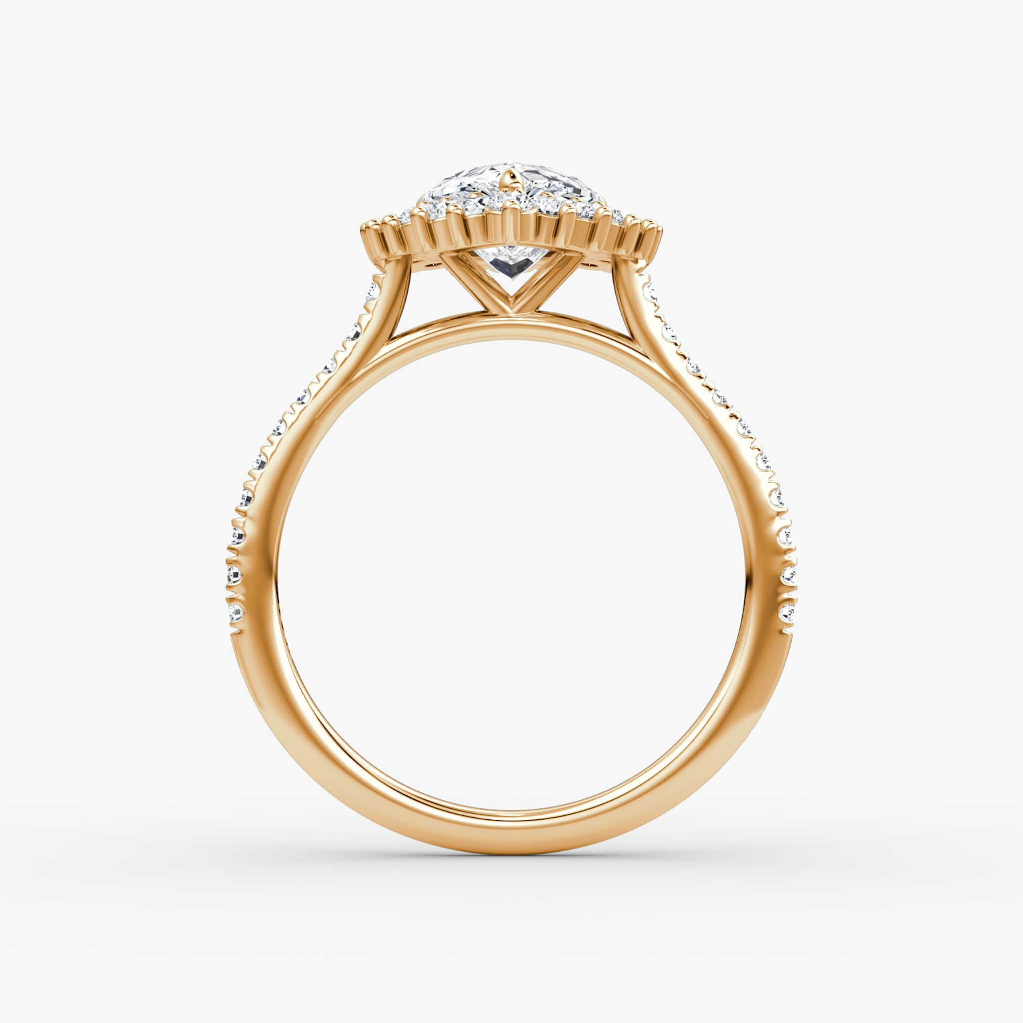 The Floral Cathedral | Pear | 14k | Rose Gold | bandAccent: Pavé | diamondOrientation: vertical | caratWeight: other
