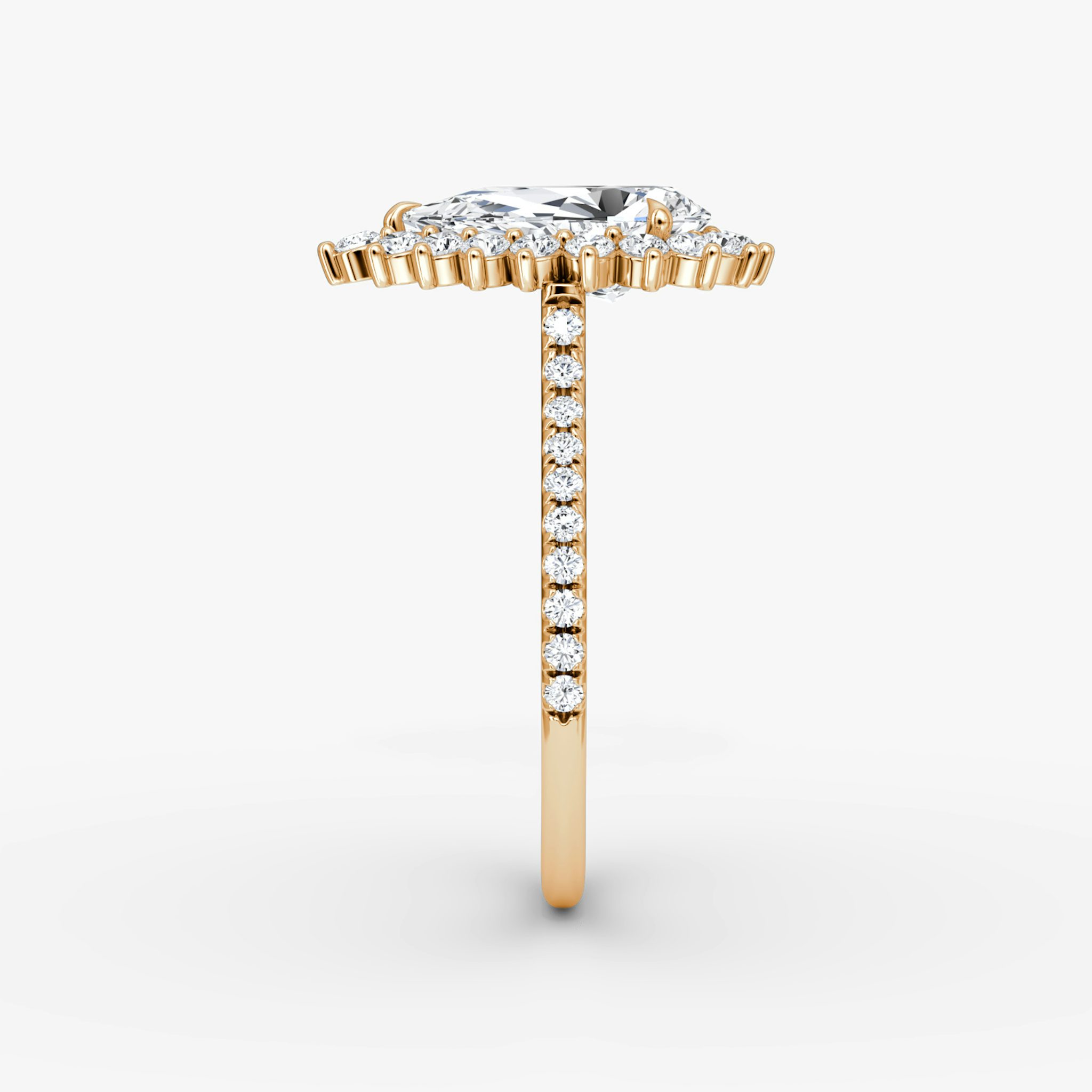 The Floral Cathedral | Pear | 14k | Rose Gold | bandAccent: Pavé | diamondOrientation: vertical | caratWeight: other