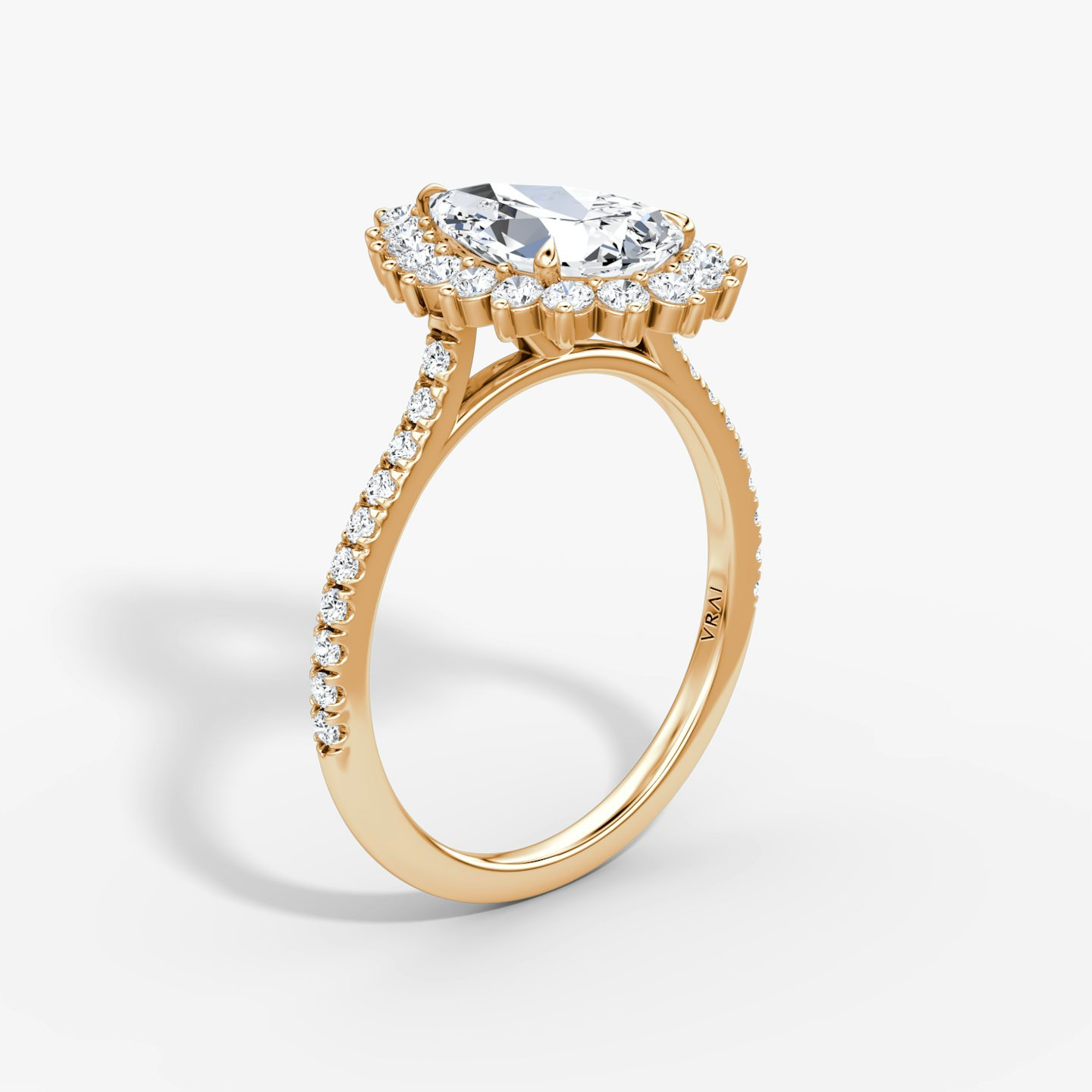 The Floral Cathedral  | Pear | 14k | Rose Gold | bandAccent: Pavé | diamondOrientation: vertical | caratWeight: other