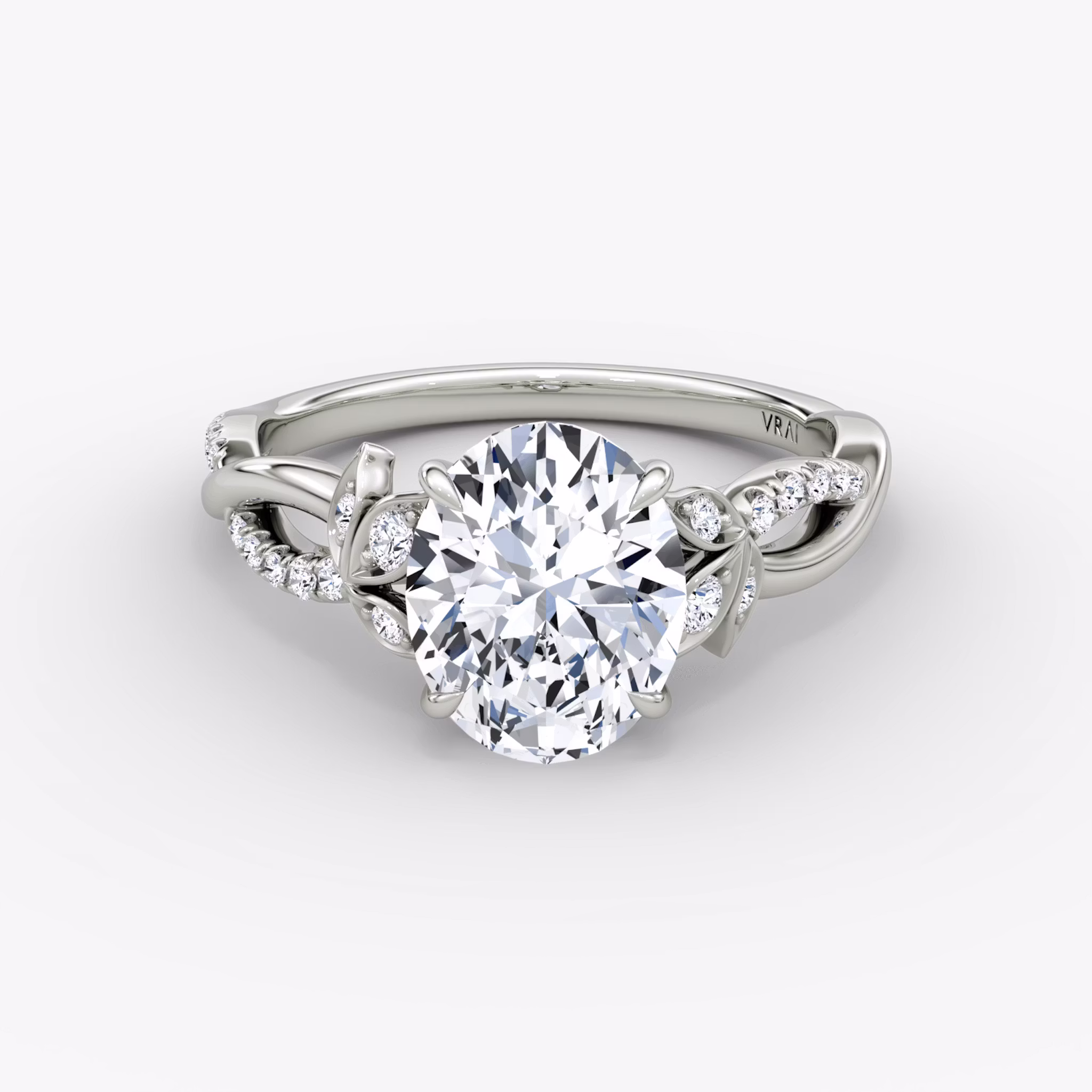 The Twisted Floral Oval | White Gold