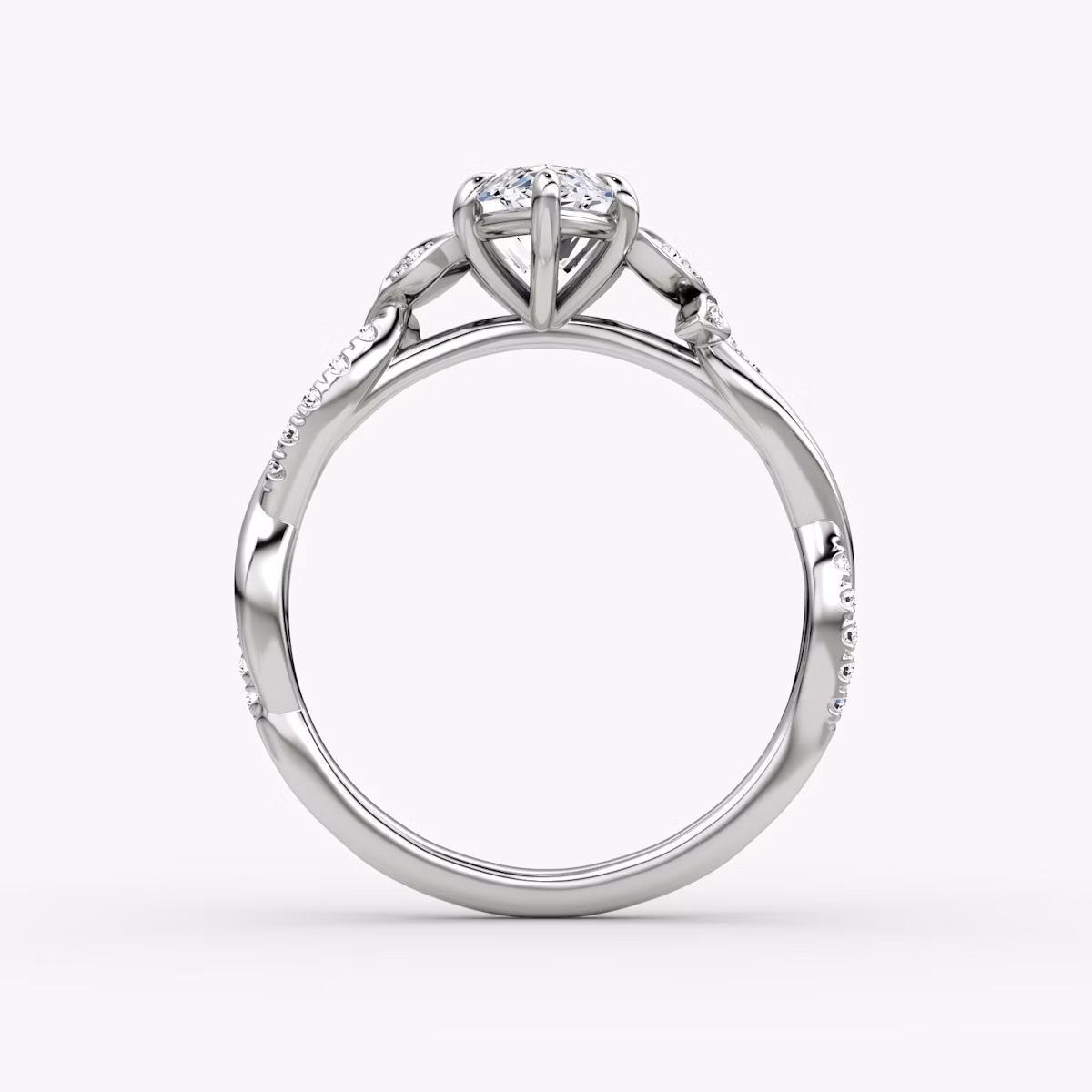 The Twisted Floral | Marquise | 18k | White Gold | bandAccent: Pavé | diamondOrientation: vertical | caratWeight: other