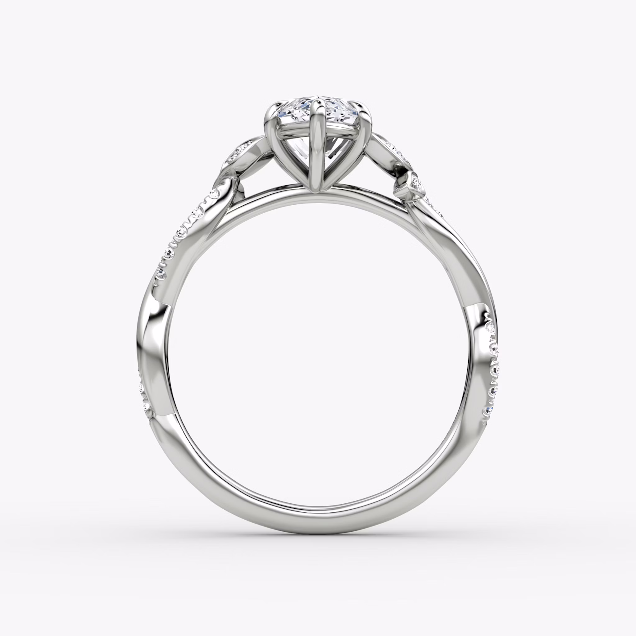 The Twisted Floral | Marquise | Platinum | bandAccent: Pavé | diamondOrientation: vertical | caratWeight: other
