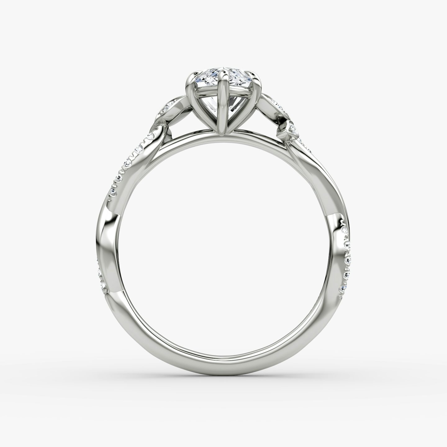 The Twisted Floral | Marquise | 18k | White Gold | bandAccent: Pavé | diamondOrientation: vertical | caratWeight: other