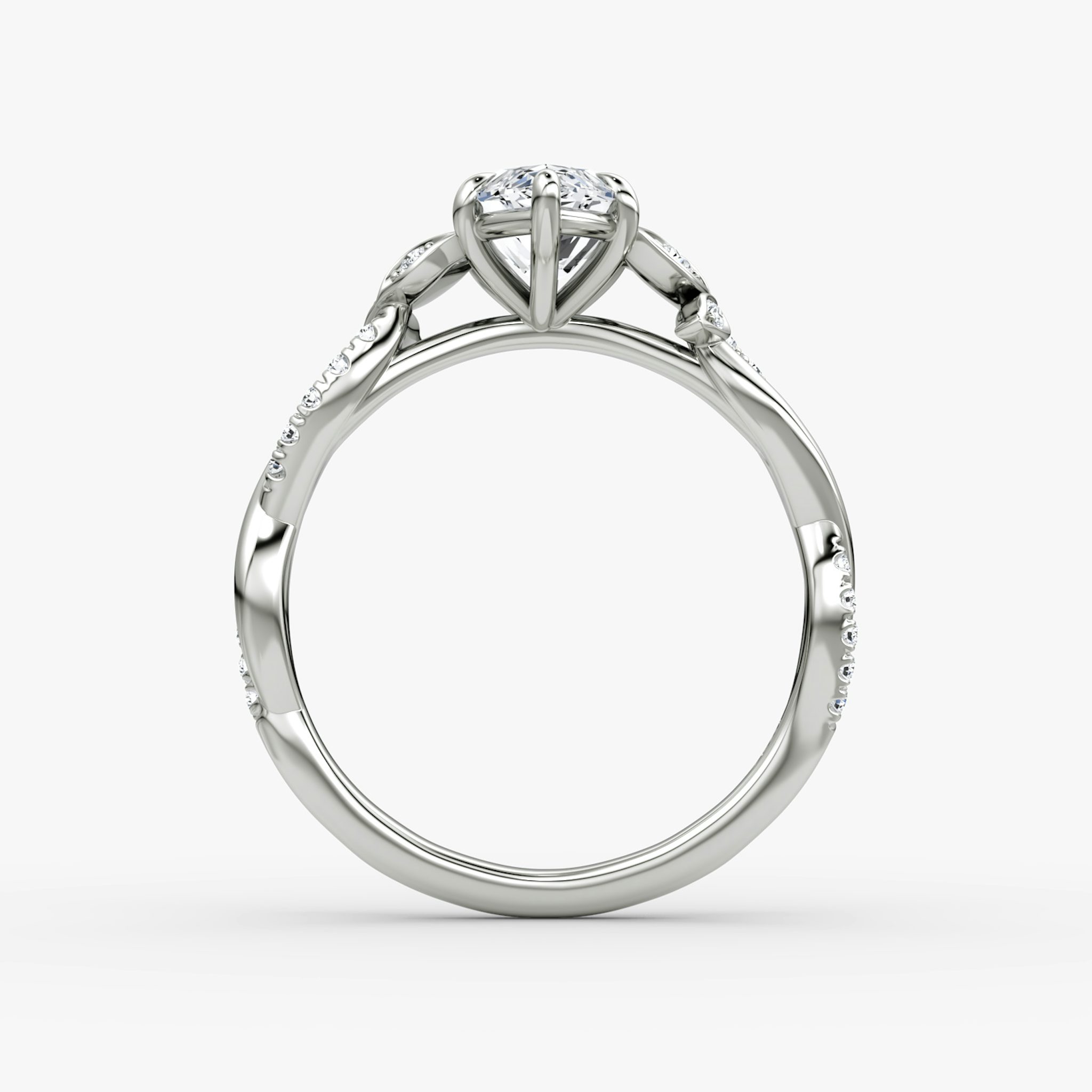 The Twisted Floral | Marquise | Platinum | bandAccent: Pavé | diamondOrientation: vertical | caratWeight: other