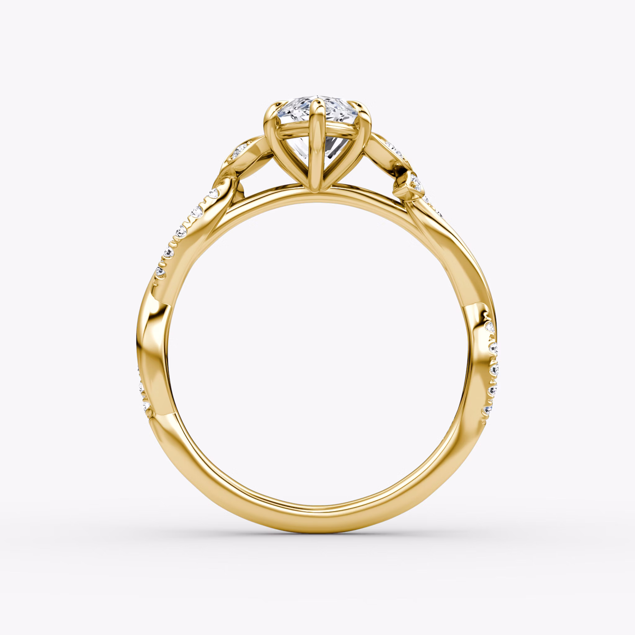 The Twisted Floral | Marquise | 18k | Yellow Gold | bandAccent: Pavé | diamondOrientation: vertical | caratWeight: other