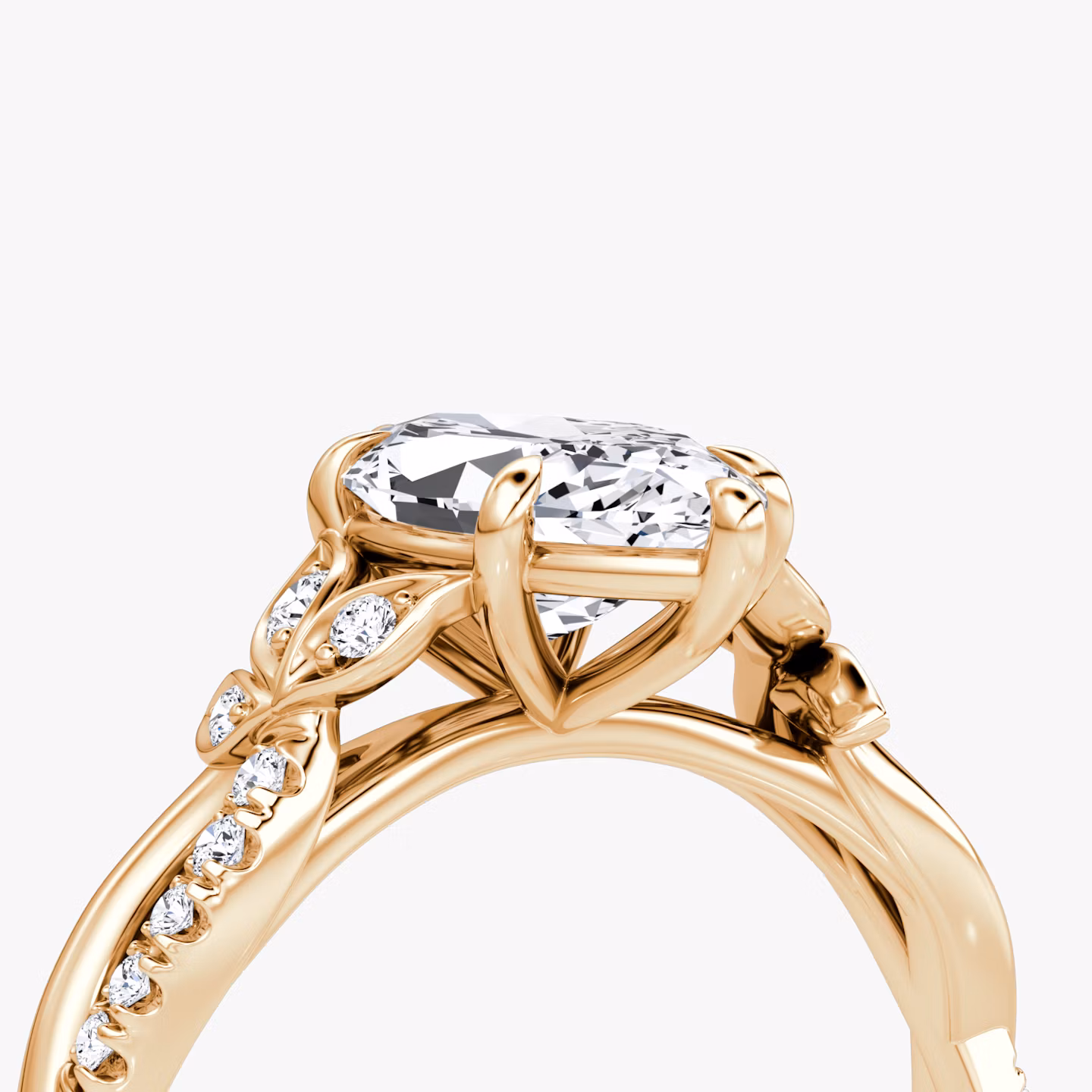 The Twisted Floral | Marquise | 14k | Rose Gold | bandAccent: Pavé | diamondOrientation: vertical | caratWeight: other