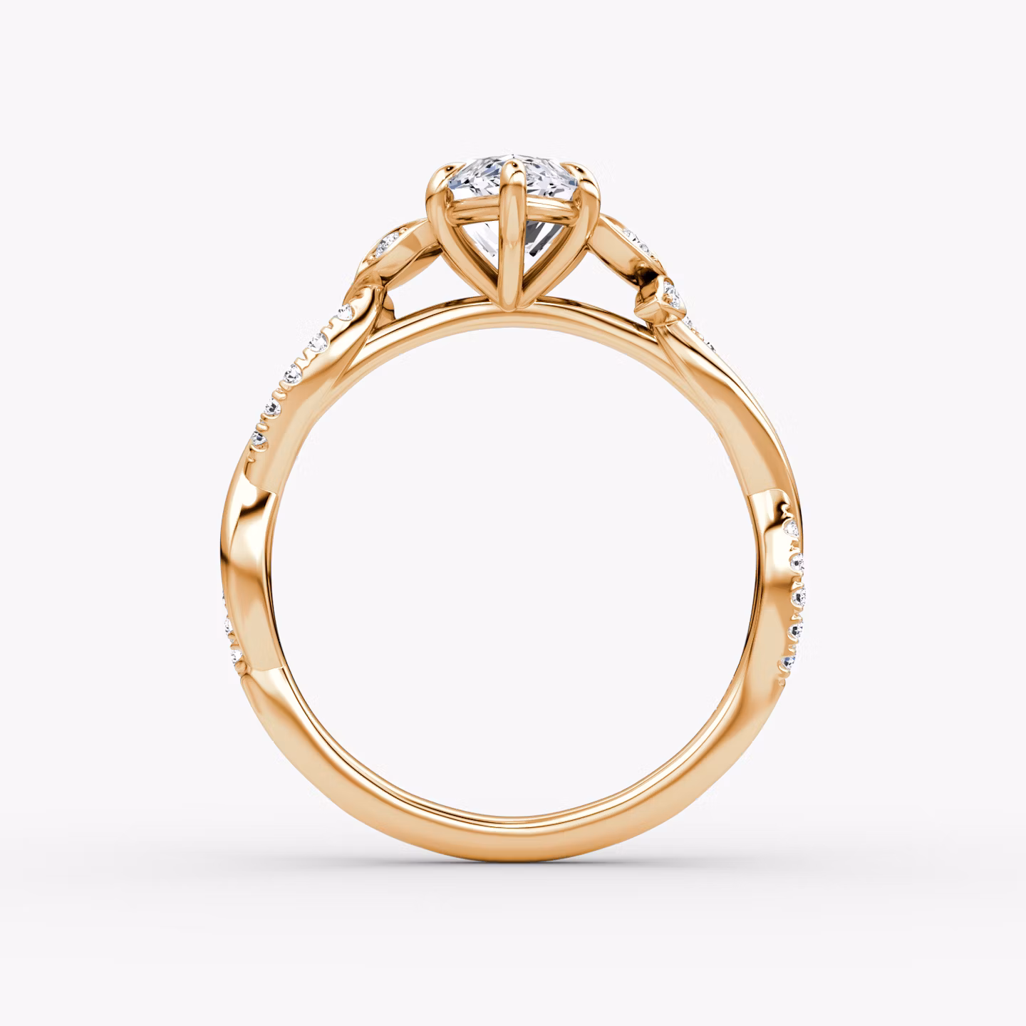 The Twisted Floral | Marquise | 14k | Rose Gold | bandAccent: Pavé | diamondOrientation: vertical | caratWeight: other