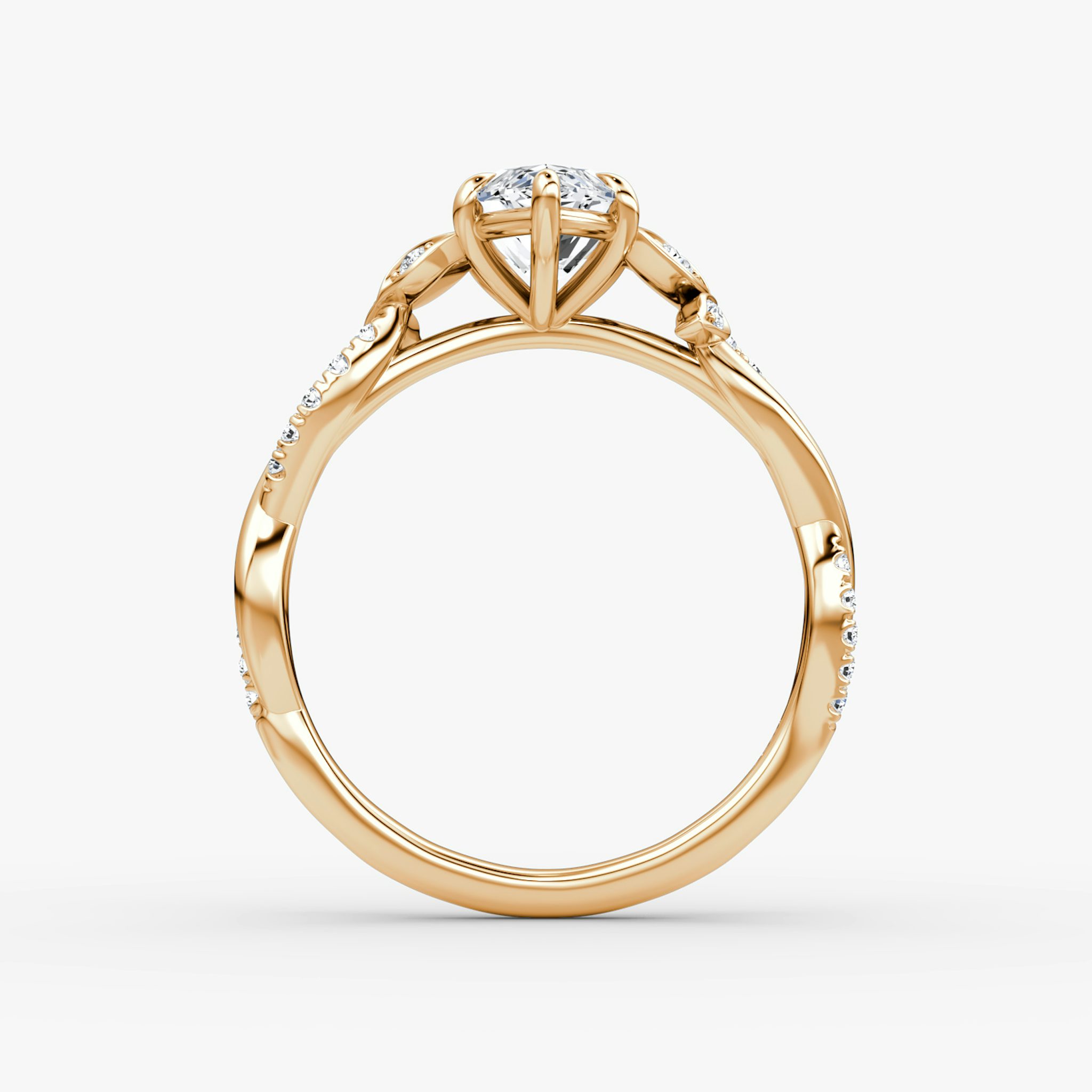 The Twisted Floral | Marquise | 14k | Rose Gold | bandAccent: Pavé | diamondOrientation: vertical | caratWeight: other