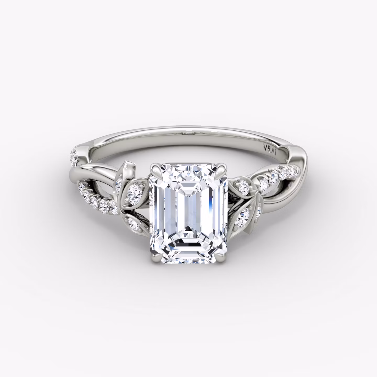 The Twisted Floral Emerald | White Gold